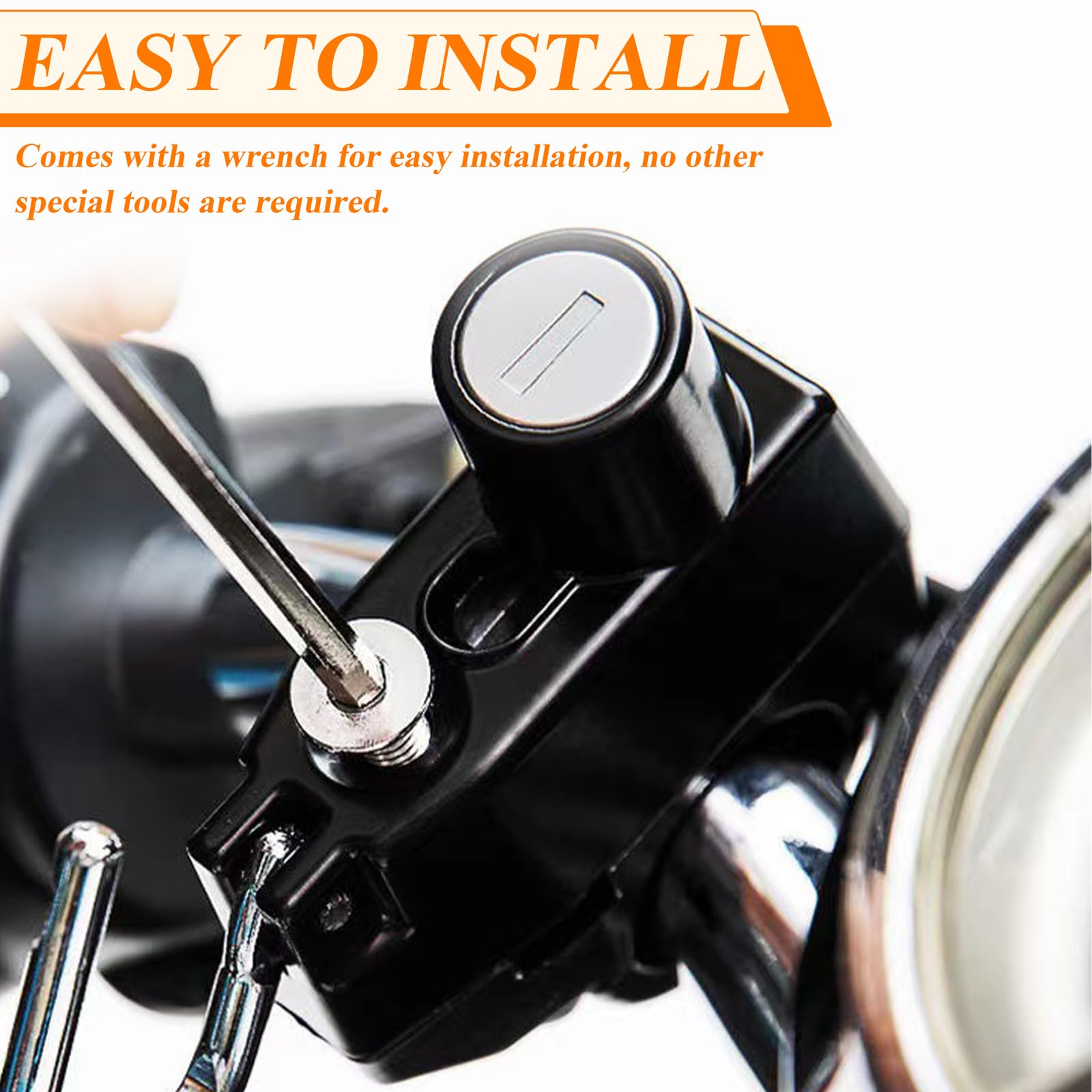 Universal Motorcycle Helmet Lock - Anti-Theft Security Lock with 2 Keys for Motorbike, Scooter & Street Bike (Black) | Perfect for Parking, Travel & Outdoor Riding Protection