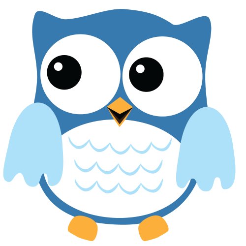 Fat Owl: Blue & White