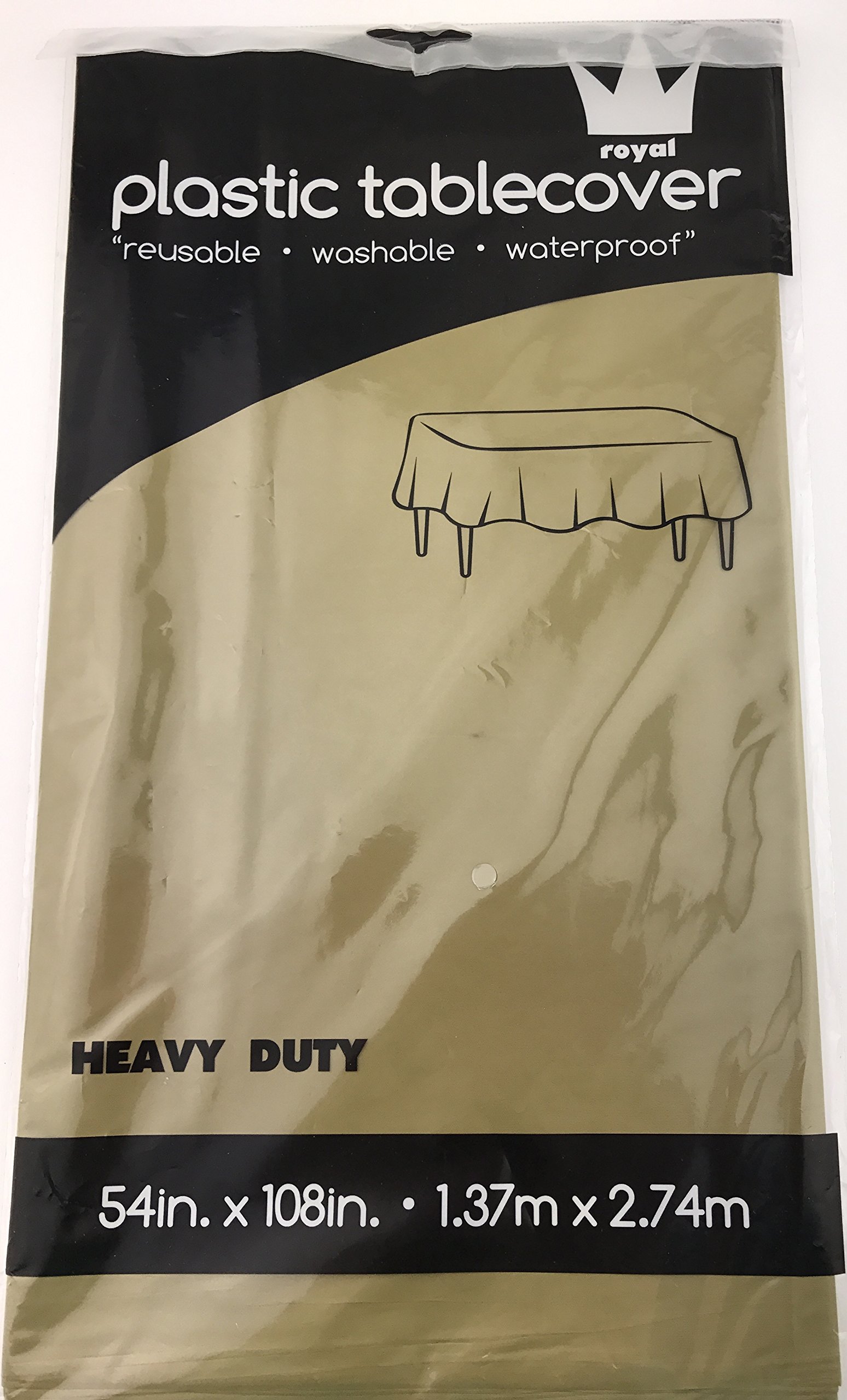 Royal 7-Pack Gold Plastic Table Covers (54