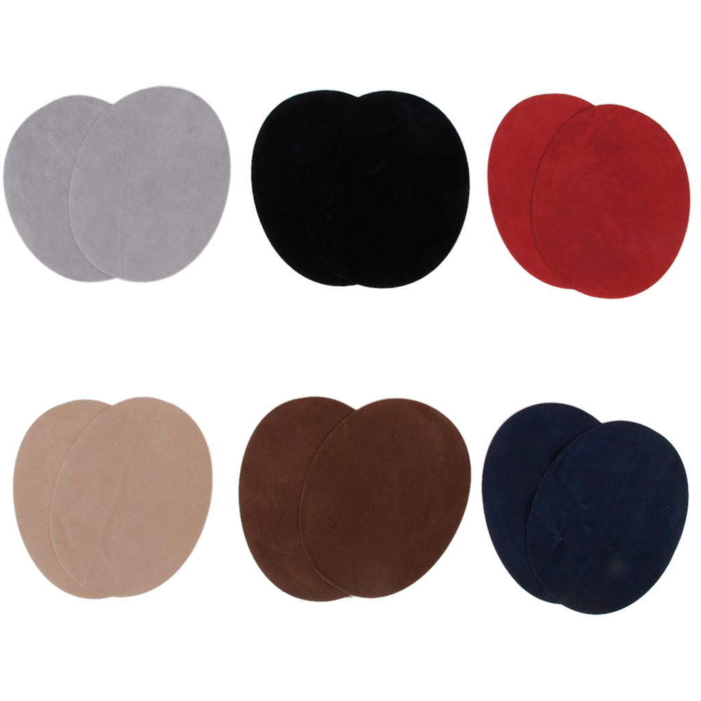 1 Pair Oval Flocking Iron-On Elbow Knee Patches (Light Grey) - Durable Fabric Repair for Jeans, Jackets & Workwear - Perfect for DIY Clothing Upgrades & Costume Design