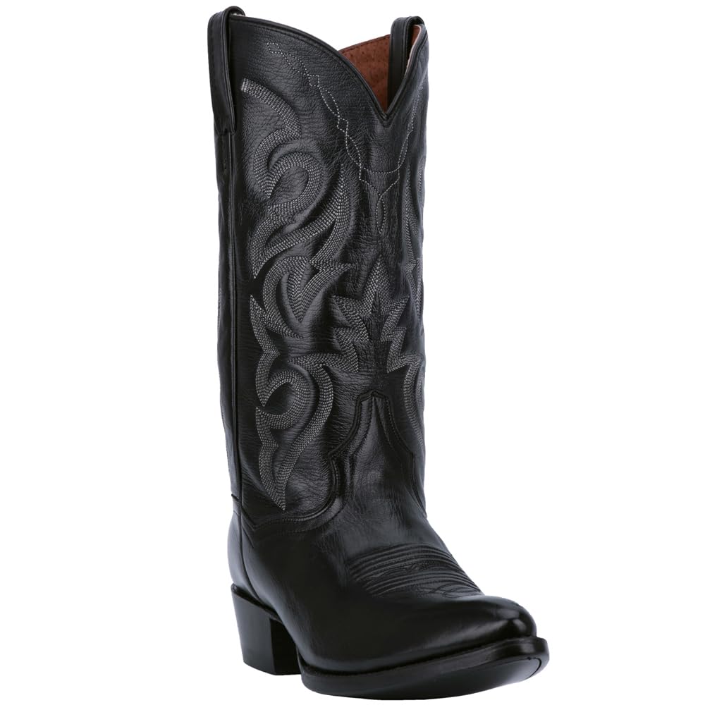 Dan Post Men's Milwaukee Embroidered Narrow Pointed Toe Casual Boots - Mid Calf Western Boots for Men - Black Cowboy Boots for Everyday Wear & Country Style Outfits