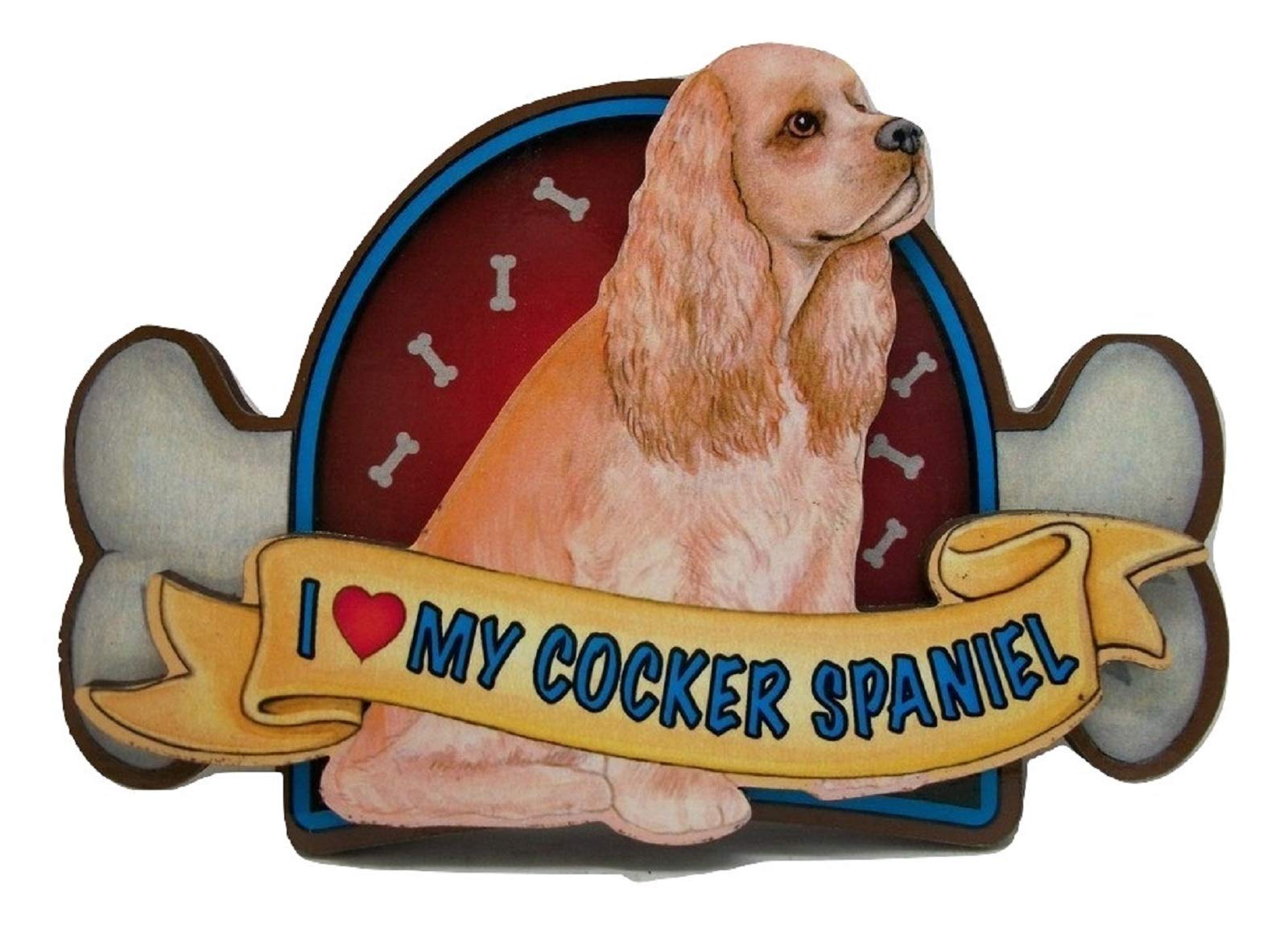 I Love My Cocker Spaniel Wooden Fridge Magnet - Cute Dog Lover Gift for Kitchen Decor, Office, or Home