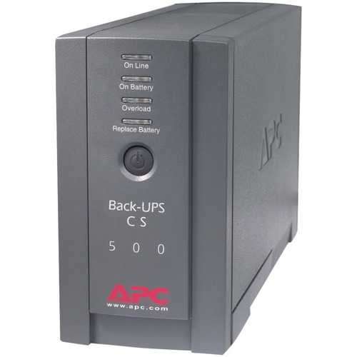 APC Back-UPS CS 500VA Battery Backup & Surge Protector (BK500BLK) - Reliable Power Protection for Home Office, Computer, and Networking Equipment