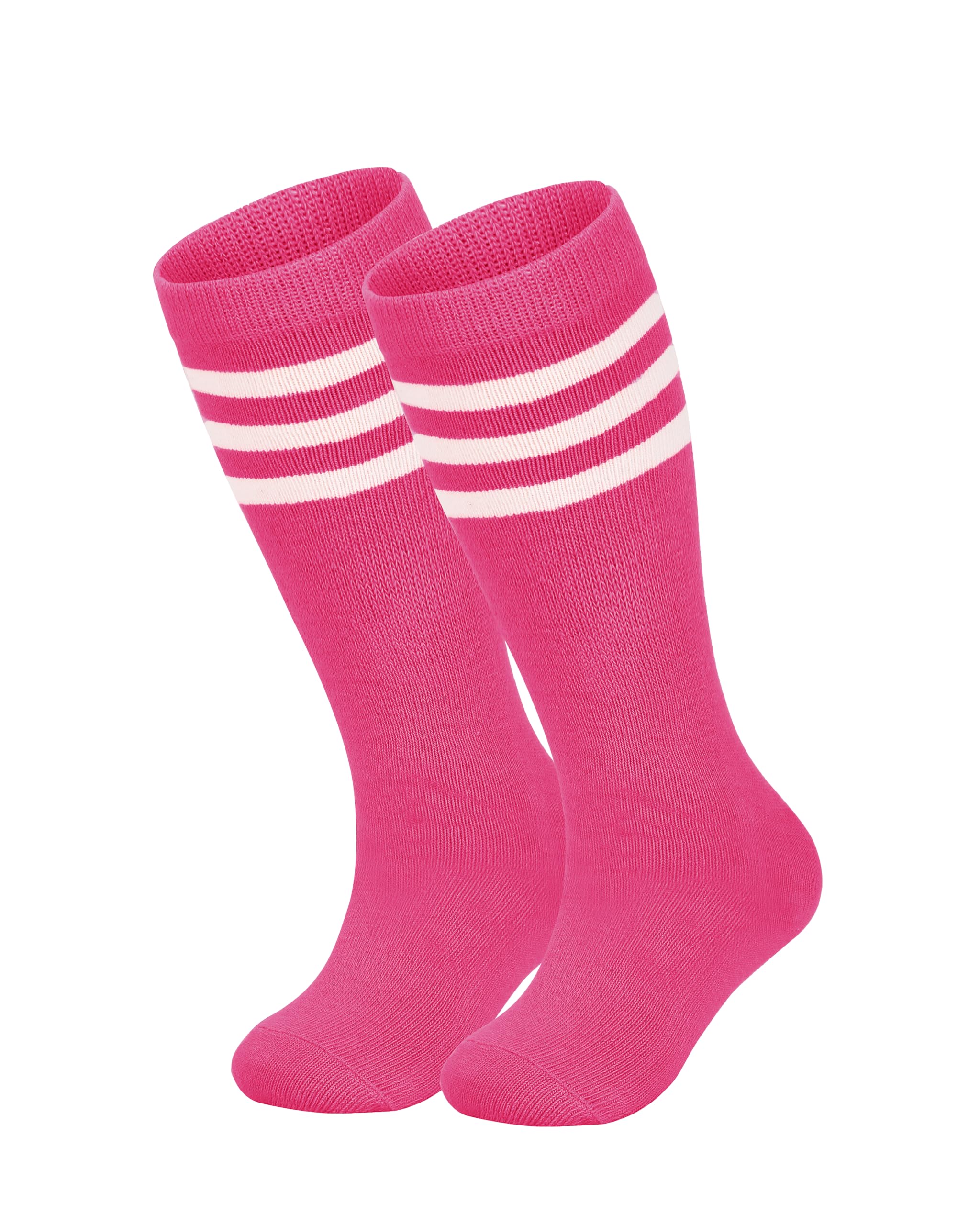 ENBAOHUI 5 Packs Toddler Soccer Socks - Knee High Tube Socks for Boys & Girls, Breathable Cotton Athletic Socks for Kids Sports, Soccer, Running & Daily Wear