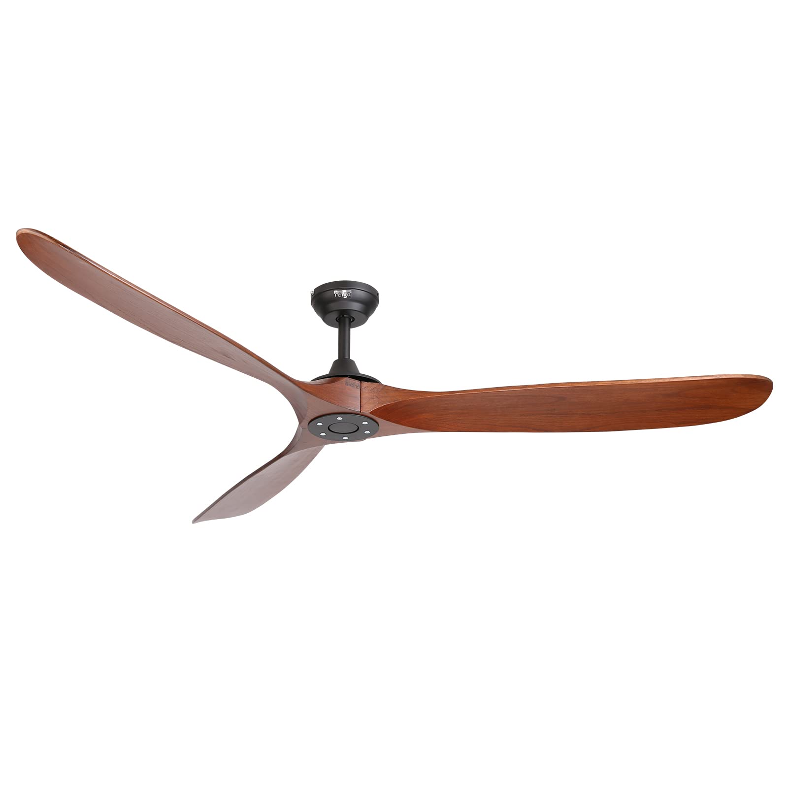 Reiga 70 Inch Large Wood Ceiling Fan Without Light - 3 Blade Indoor/Outdoor High Airflow Silent Smart Ceiling Fan with Remote Control - Perfect for Living Room, Bedroom, Exterior Patio, Porch, and Outdoor Spaces