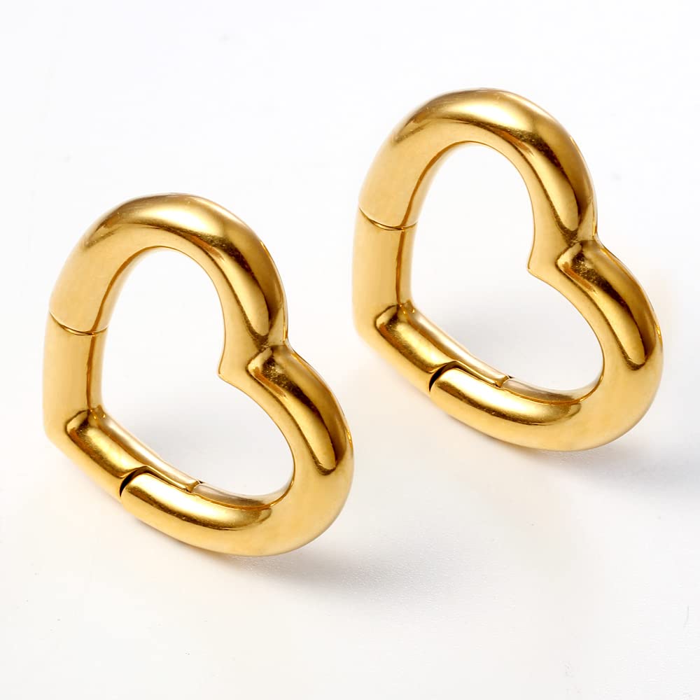 4mm-6mm (5g-2g) Hypoallergenic 316L Stainless Steel Heart Ear Weights & Hangers for Stretched Earlobes - Ear Plugs, Gauges & Body Jewelry for Men & Women - Perfect for Daily Wear, Parties & Alternative Fashion