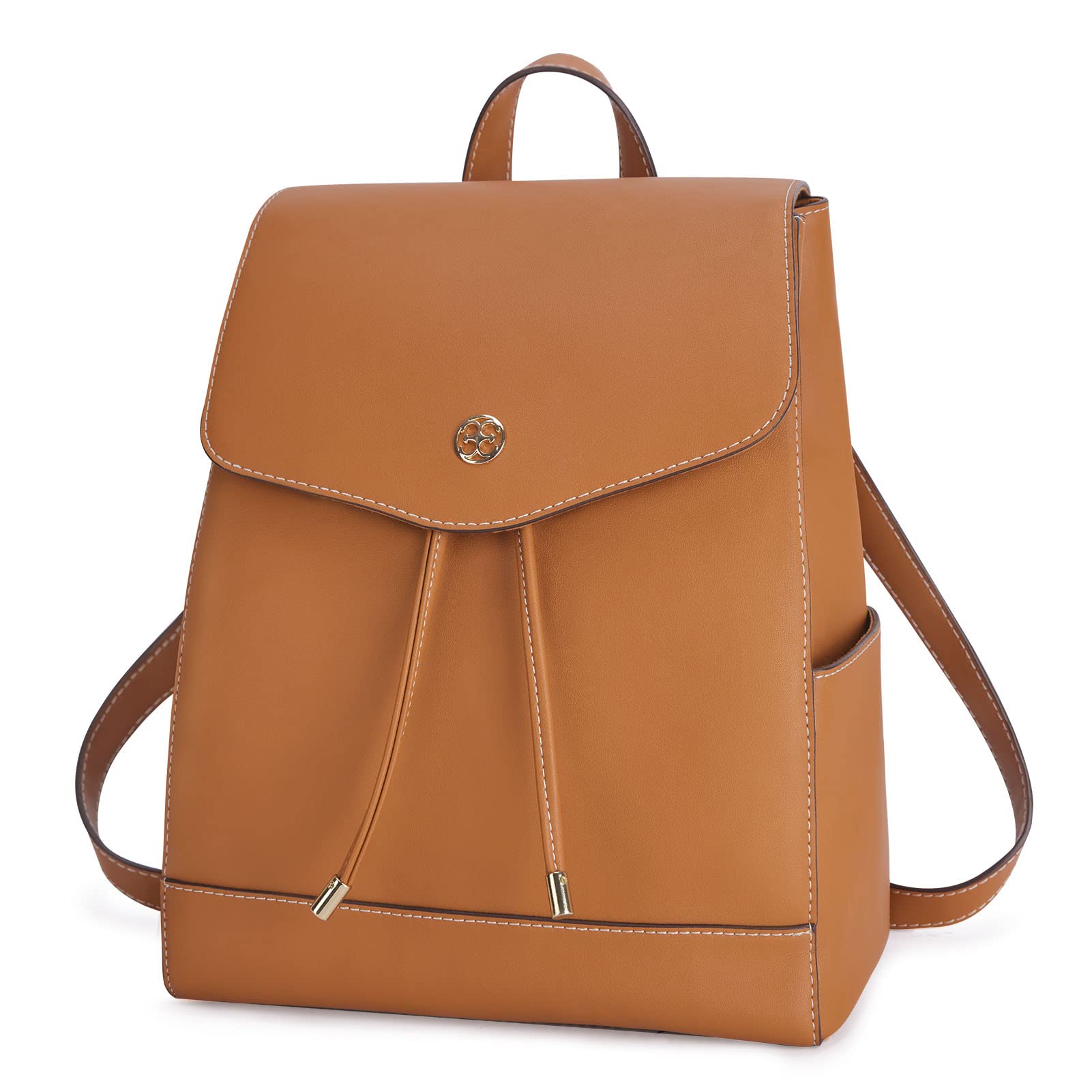 Missnine Women's Small PU Leather Backpack Purse - Fashionable Travel Bag & Casual Daypack for Work, School & Outings (Brown)
