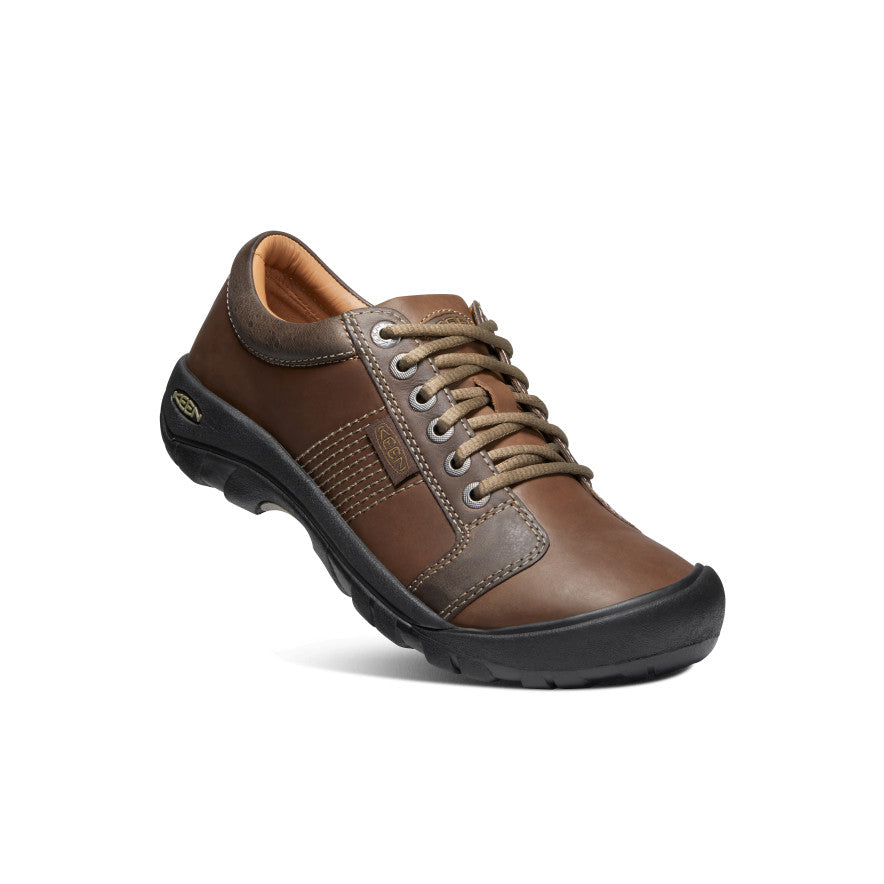 Men's Austin Chocolate Brown Leather Casual Shoes - Comfortable & Stylish for Work, Walking & Everyday Wear