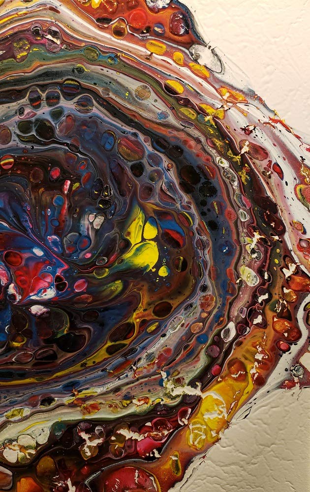 Original Abstract Wall Art Painting - 16x20 Acrylic Fluid Art 'Candied Galaxy' for Home & Office Décor | Modern Canvas Artwork for Living Room, Bedroom or Workspace