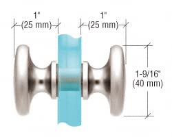 CRL SDK100PN Polished Nickel Traditional Back-to-Back Shower Door Knobs - Premium Bathroom Hardware for Elegant Shower Enclosures & Bathroom Renovations
