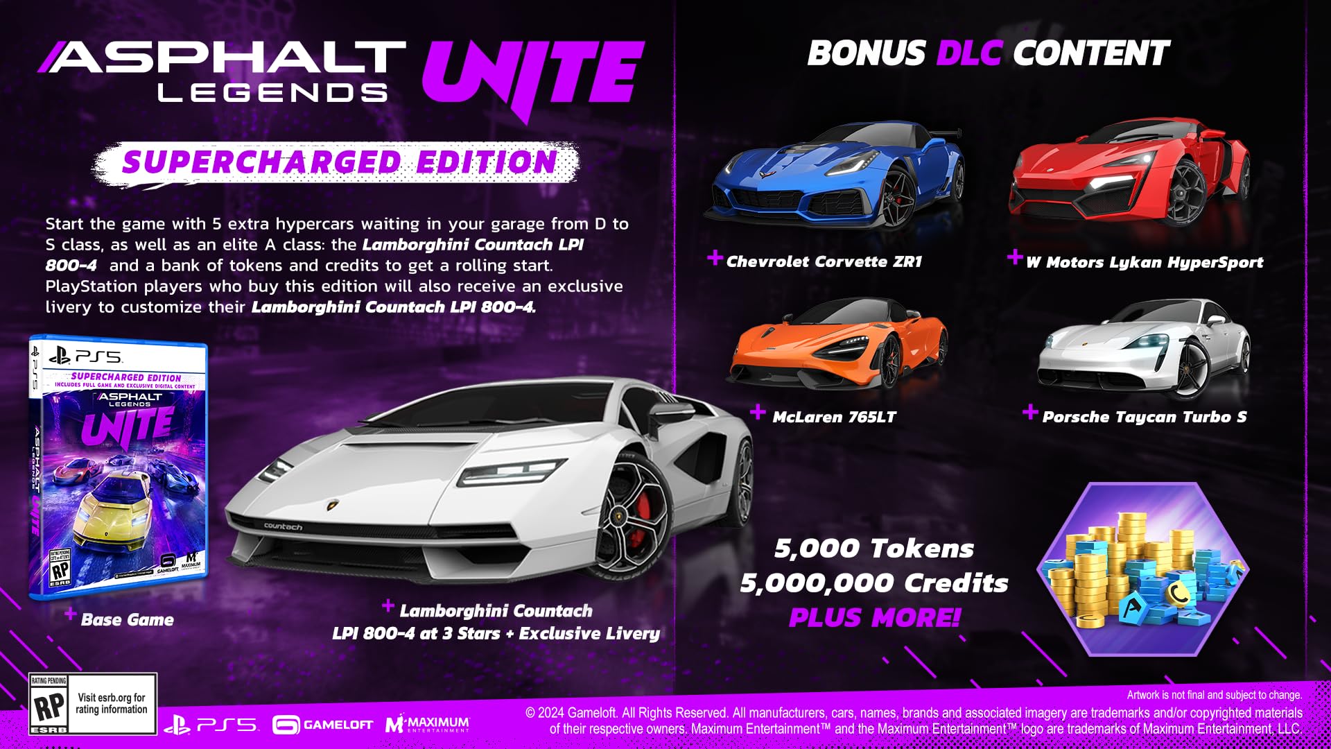 Asphalt Legends UNITE Supercharged Edition - PS5 Racing Game with High-Speed Action & Stunning Graphics - Perfect for Gaming Enthusiasts & Competitive Players
