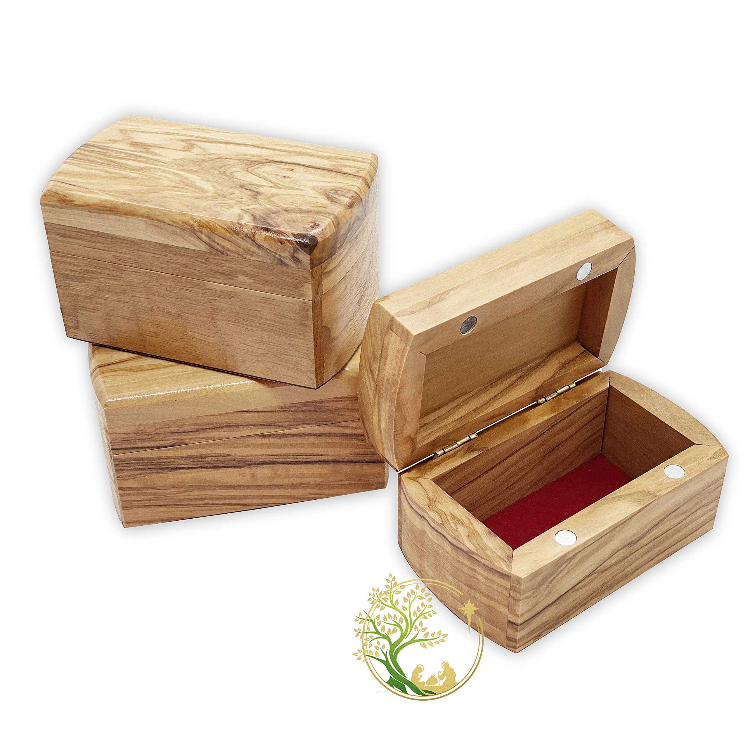 Handcrafted Olive Wood Rosary Jewelry Box - Personalized Holy Land Keepsake for Baptism, Confirmation & First Communion | Elegant Wooden Storage for Religious Gifts & Sacred Items