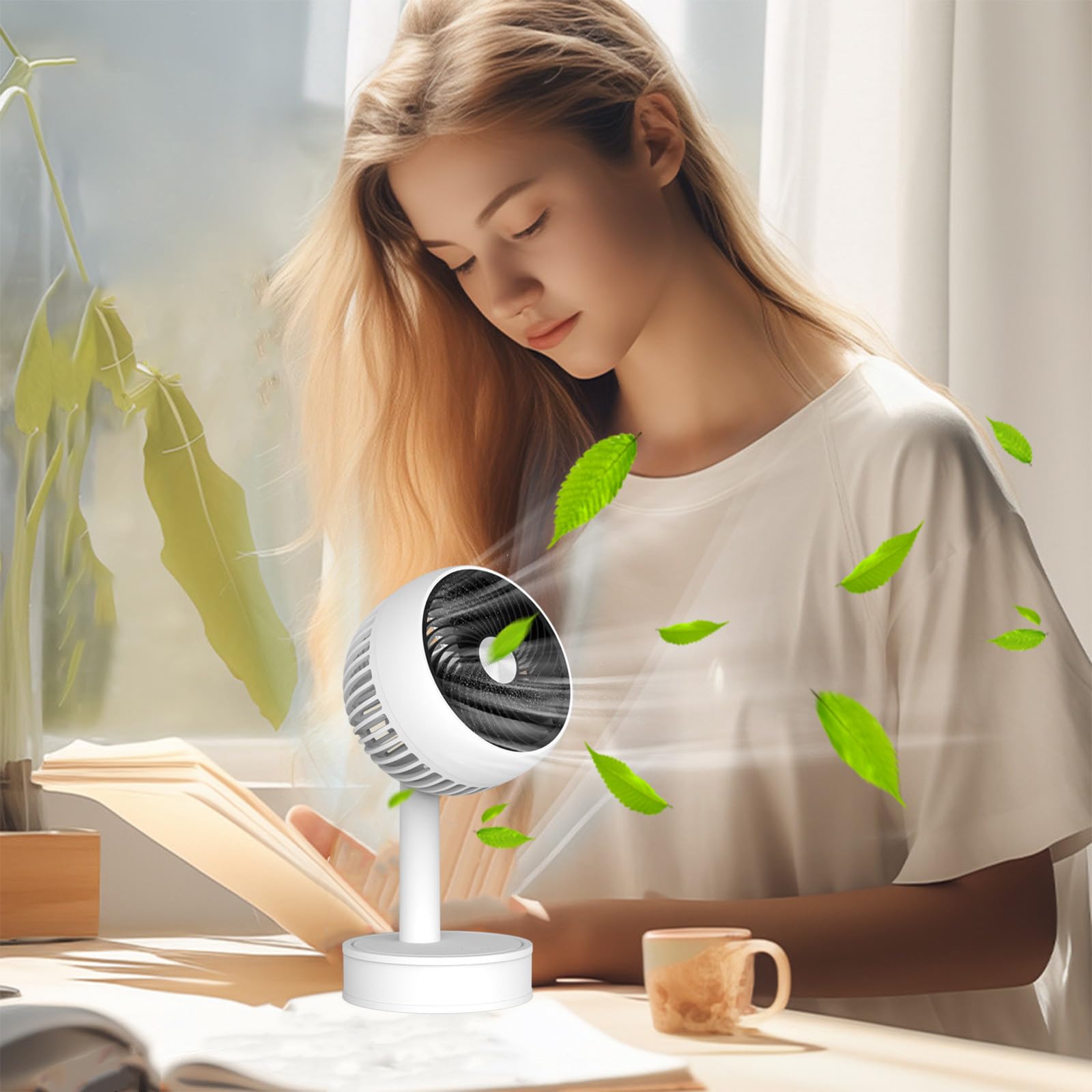 3-Speed USB Portable Cooling Fan - Quiet Electric Desktop Air Cooler for Bedroom, Office & Personal Use | Mini Air Conditioner for Home, Travel & Workspace