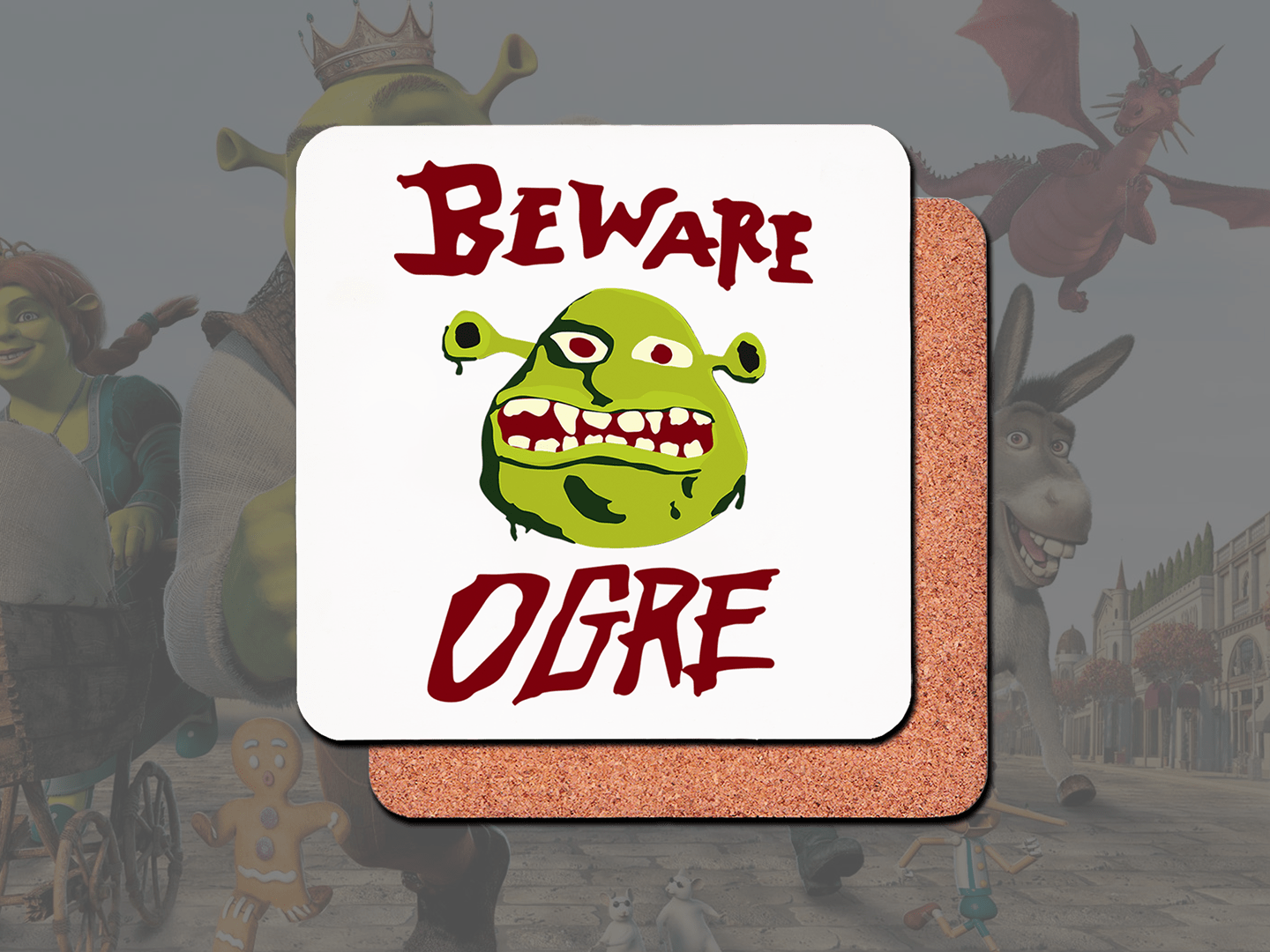 Shrek Beware Ogre Coffee Mug - Funny Cartoon Character Ceramic Cup for Tea & Coffee Lovers - Perfect Gift for Shrek Fans, Office Use, and Movie Nights