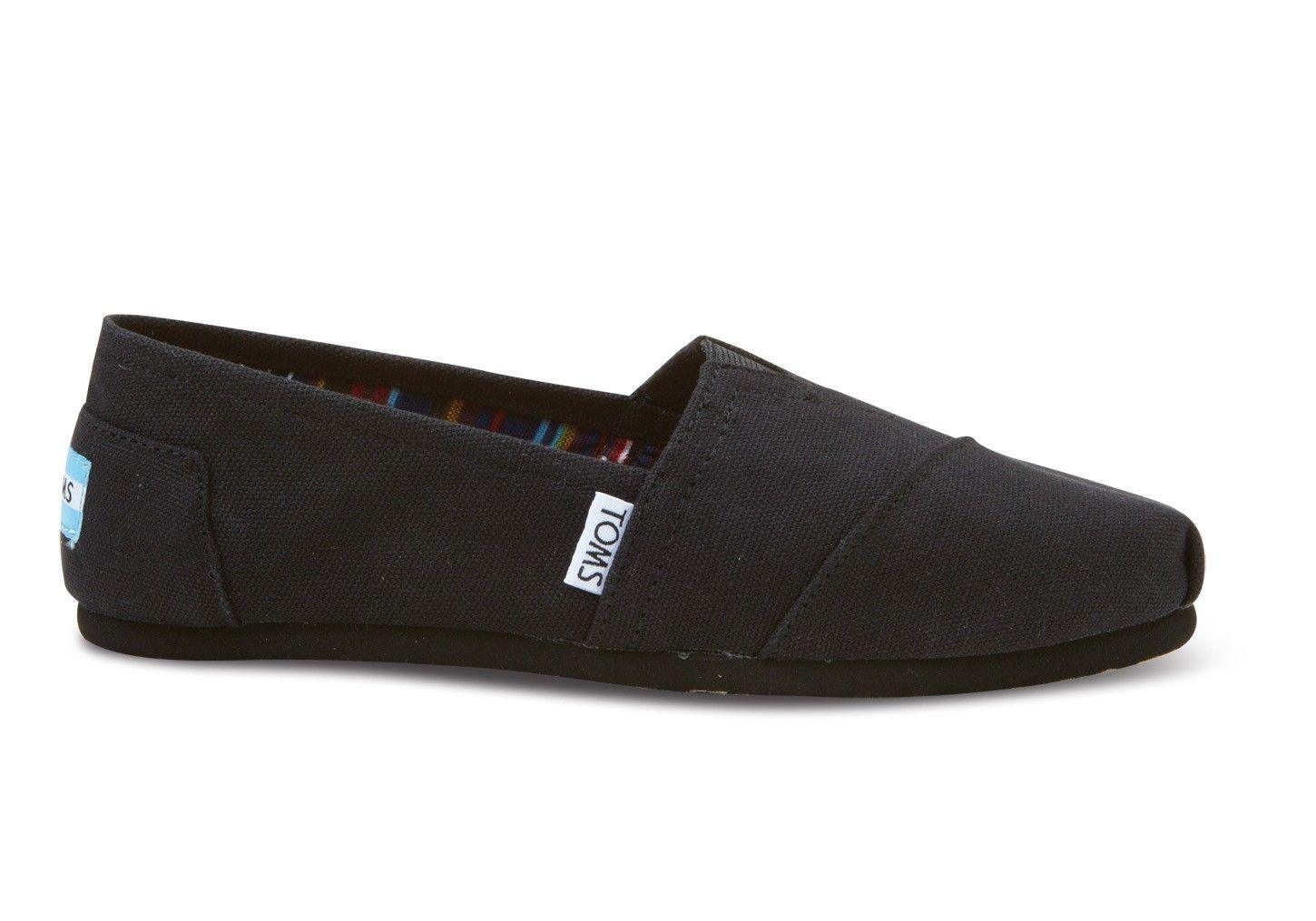 TOMS Black on Black Canvas Classic Slip-On Shoes - Comfortable & Stylish for Men & Women - Perfect for Casual Wear, Travel & Everyday Use