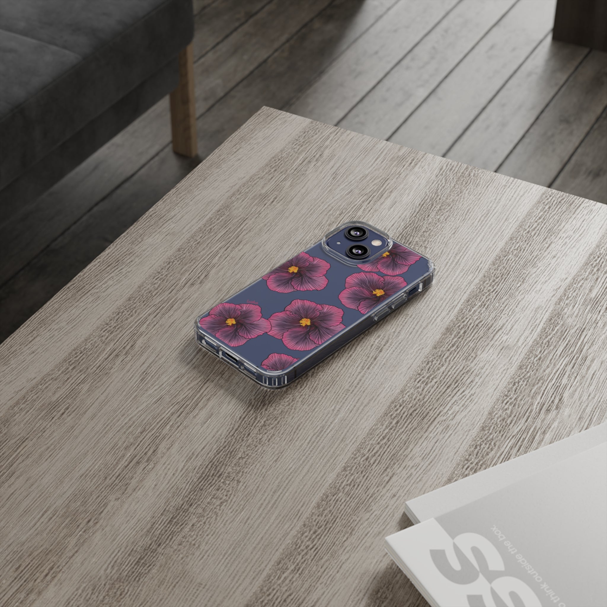 Sunset Hibiscus Clear Phone Case - Durable Protective Cover for iPhone & Samsung | Perfect for Everyday Use, Travel & Outdoor Activities