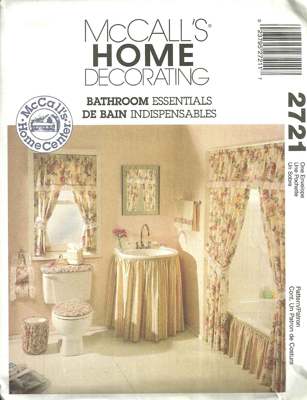 McCall's Home Decorating Bathroom Essentials Sewing Pattern 2721 - DIY Bathroom Curtains, Shower Liners & Window Treatments for Home Decor