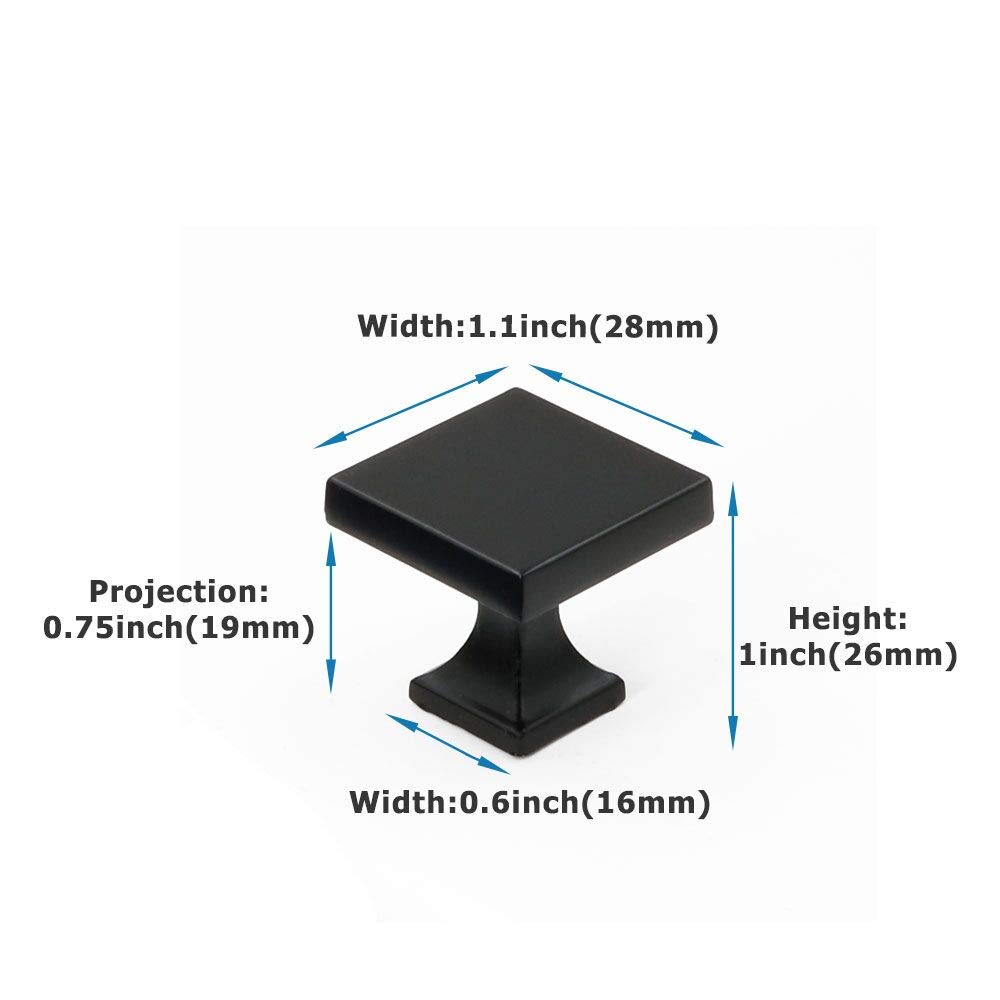 Peaha 15 Pack Black Square Cabinet Knobs - PH6785BK Drawer Pulls Hardware for Kitchen, Bathroom & Dresser - Perfect for Cabinets, Drawers, Closets & Furniture Upgrades