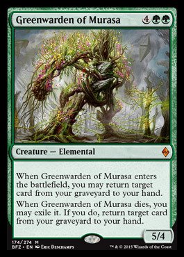 Magic The Gathering Greenwarden of Murasa 174/274 Battle for Zendikar Foil Card - MTG Collectible Trading Card Game for Deck Building & Strategy Battles