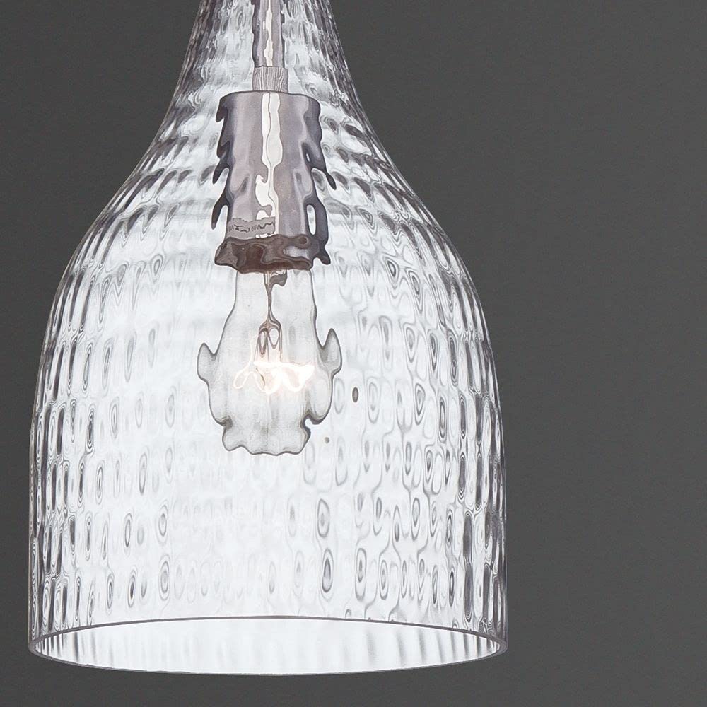 Modern 1-Light Large Chrome Pendant Light with Clear Glass Shade - 16.75 Inch Hanging Fixture for Kitchen Island, Dining Room & Entryway - Bailey Street Home 79-BEL-981398