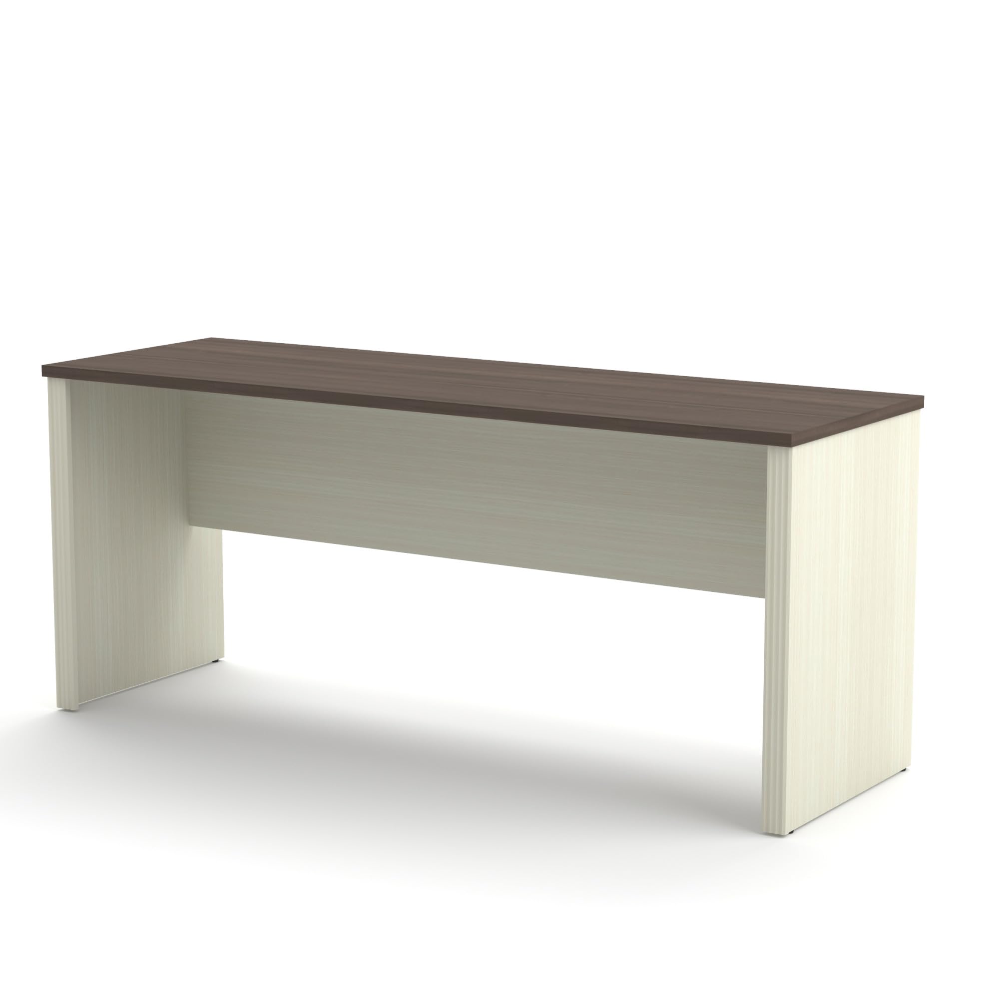 Bestar Prestige + 72W Narrow Computer Desk in White Chocolate & Antigua - Compact Home Office Desk for Small Spaces, Perfect for Work from Home & Study