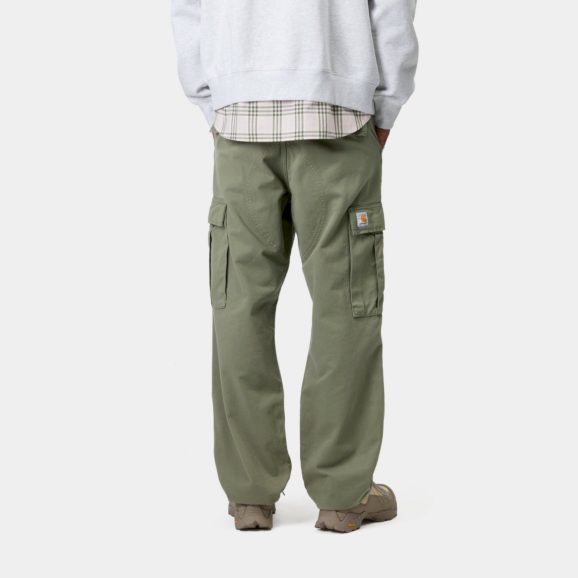 Durable Regular Cargo Pants for Men - Garment Dyed Twill Work Pants in Dollar Green | Outdoor Hiking, Workwear & Casual Everyday Wear