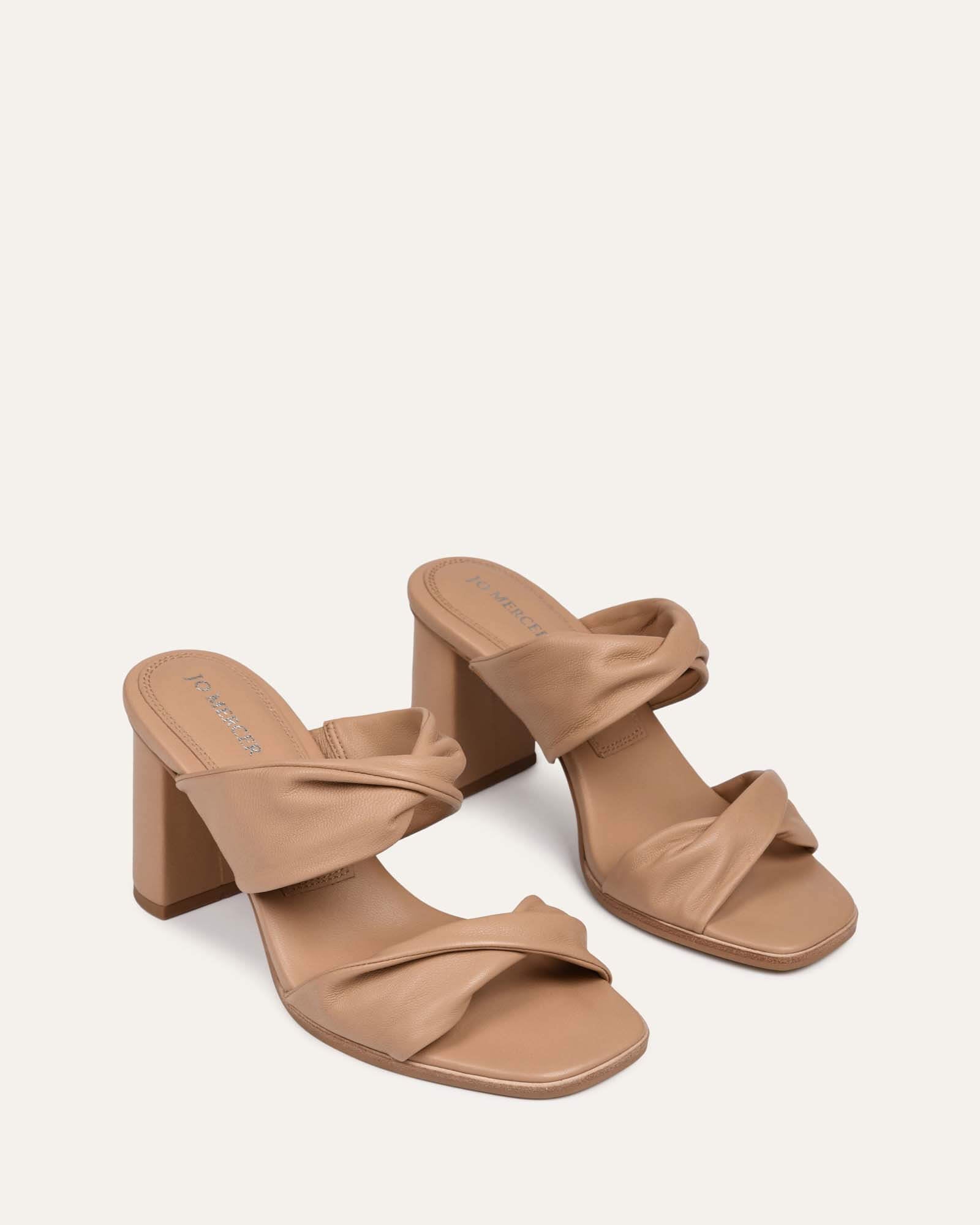 CAYLIE Women's High Heel Sandals - Beige Leather Strappy Heels for Summer, Weddings & Parties | Comfortable Dress Shoes for Women