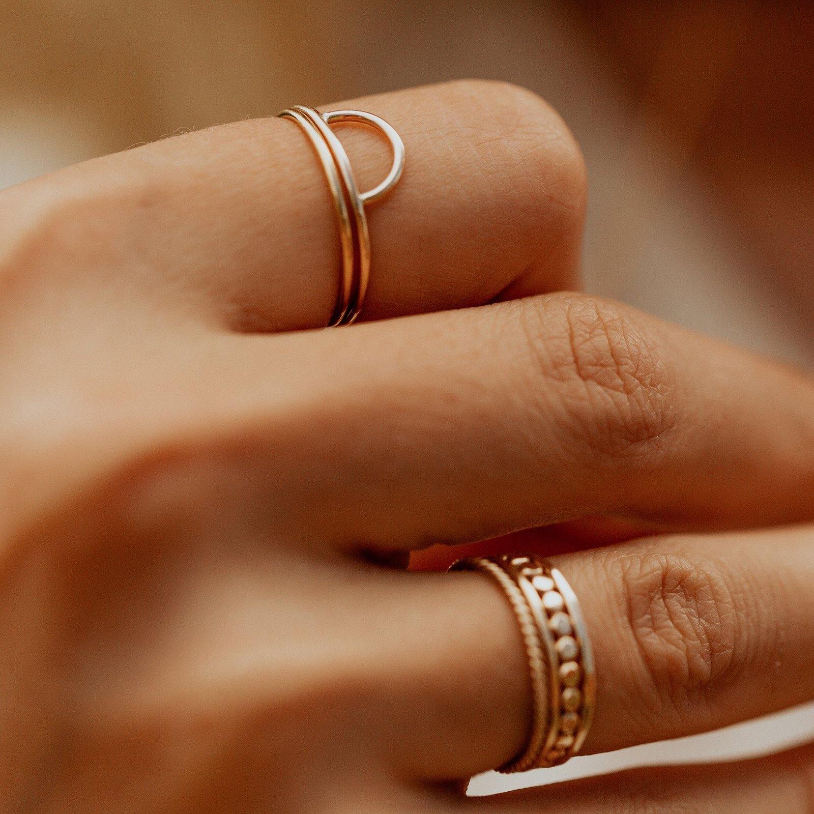 14K Gold Filled Esta Ring for Women - Elegant Stackable Minimalist Band - Perfect for Everyday Wear, Gifts & Special Occasions