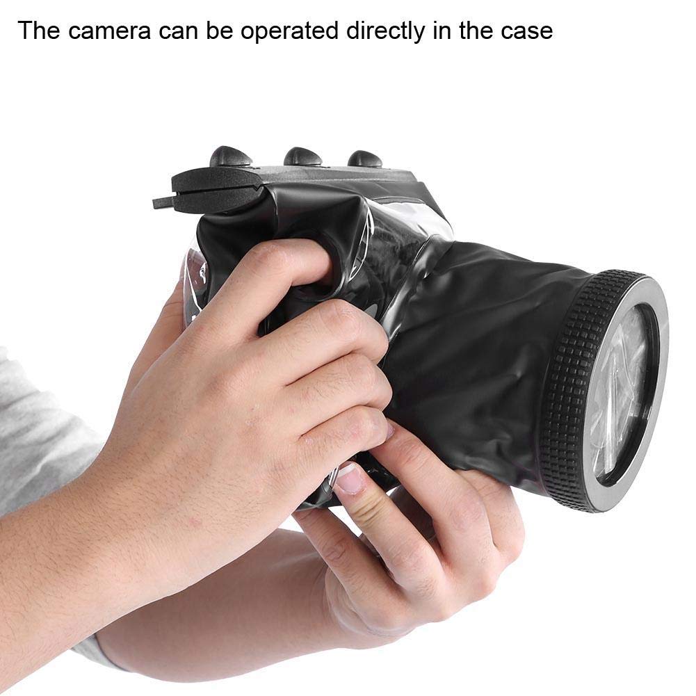 Universal Waterproof DSLR Camera Diving Case - 20M Deep Underwater Housing for Canon Nikon Sony - Portable Dive Bag for Scuba Snorkeling Photography (Black)