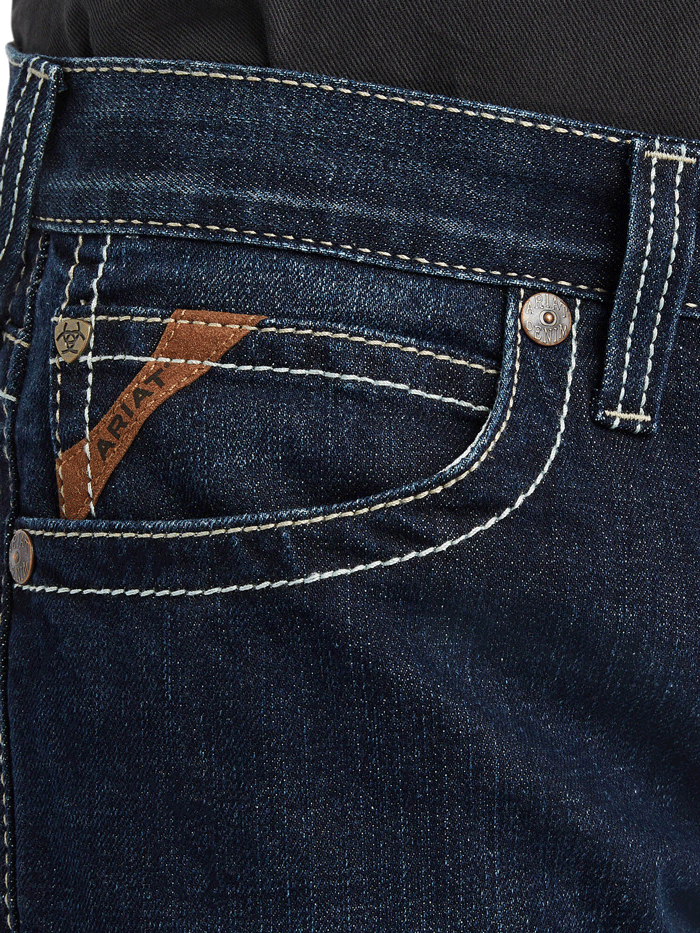 Ariat Men's Modern Ricardo Slim Fit Jeans - Memphis Wash, M8 Size | Comfortable & Stylish for Work, Casual Wear & Outdoor Activities