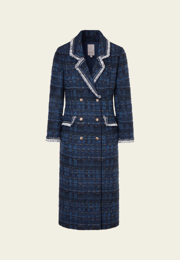 Elegant Notched Lapel Double Breasted Maxi Coat for Women - Winter Fashion Outerwear for Office, Party & Formal Occasions