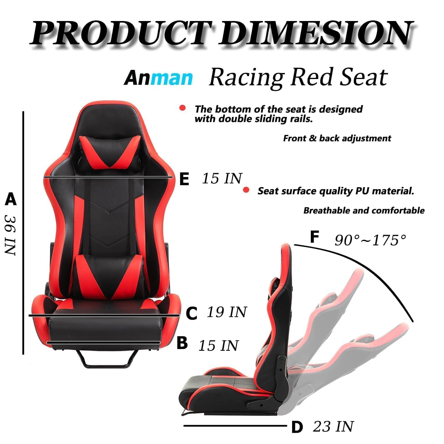 Anman G920 G923 Racing Simulator Cockpit with Adjustable Red Racing Seat - Compatible with Xbox, Logitech, Thrustmaster T300, Fanatec (Wheel/Shifter/Pedals Not Included) - Perfect for TV Gaming, VR Racing, and Home Simulation Setups