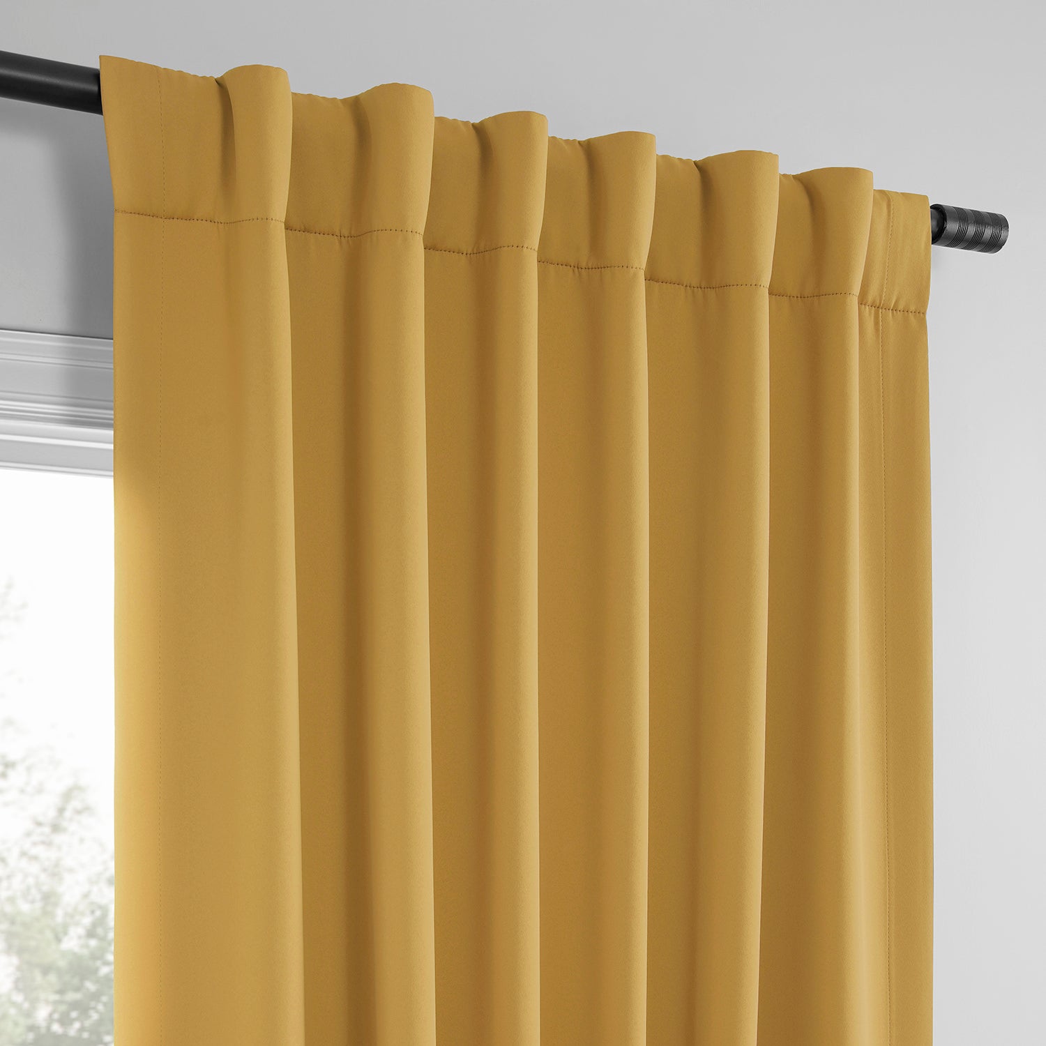 Ochre Blackout Curtains Pair (2 Panels) - Thermal Insulated & Noise Reducing Window Drapes for Bedroom, Living Room & Home Theater