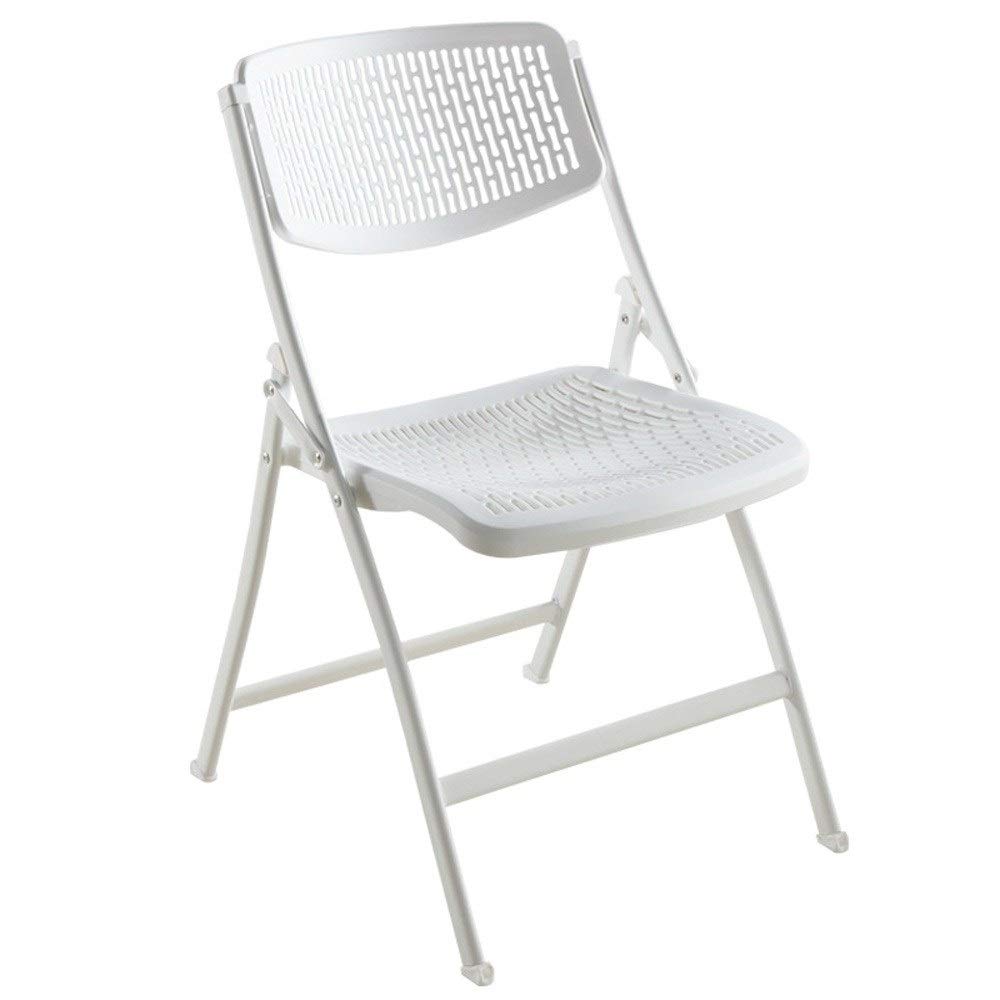 Ergonomic Folding Office Chair - Portable Modern Managerial Conference & Home Office Chair - Non-Slip Breathable Guest Reception Chair (White) - Perfect for Small Spaces, Temporary Meetings & Home Workspaces