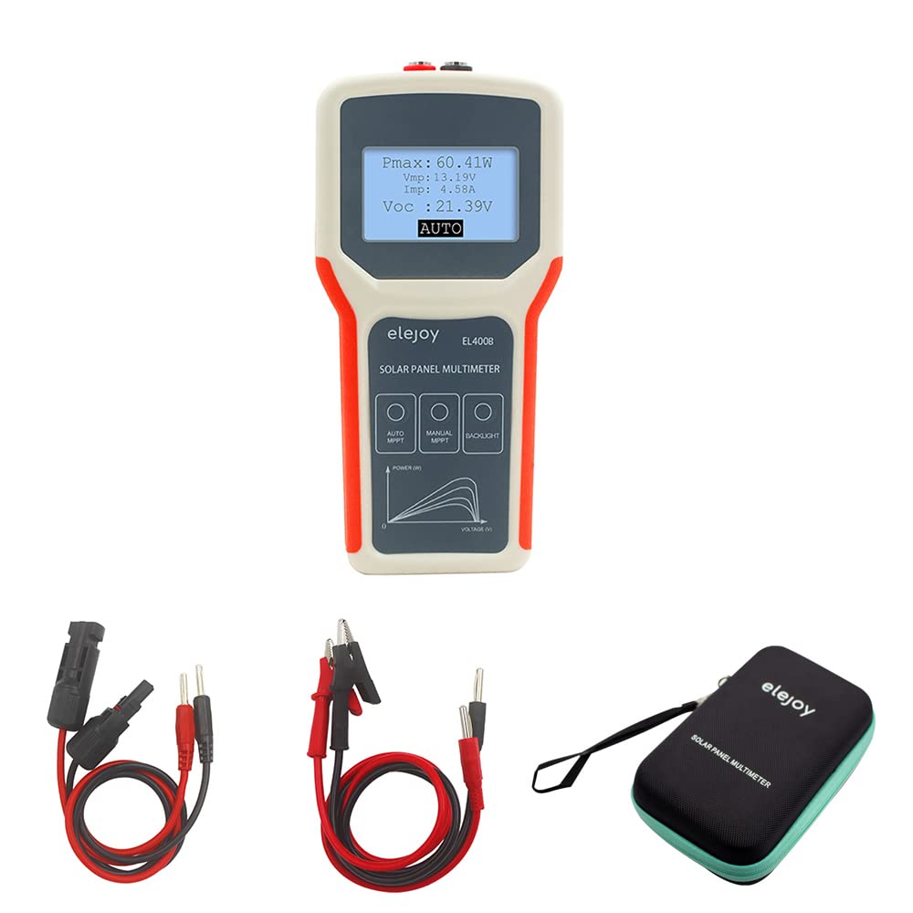 EL400B Solar Panel MPPT Tester - Digital Photovoltaic Multimeter with VOC Testing & Power Meter for RV, Boat, Off-Grid Solar Systems | Smart MPPT Charge Controller Analyzer