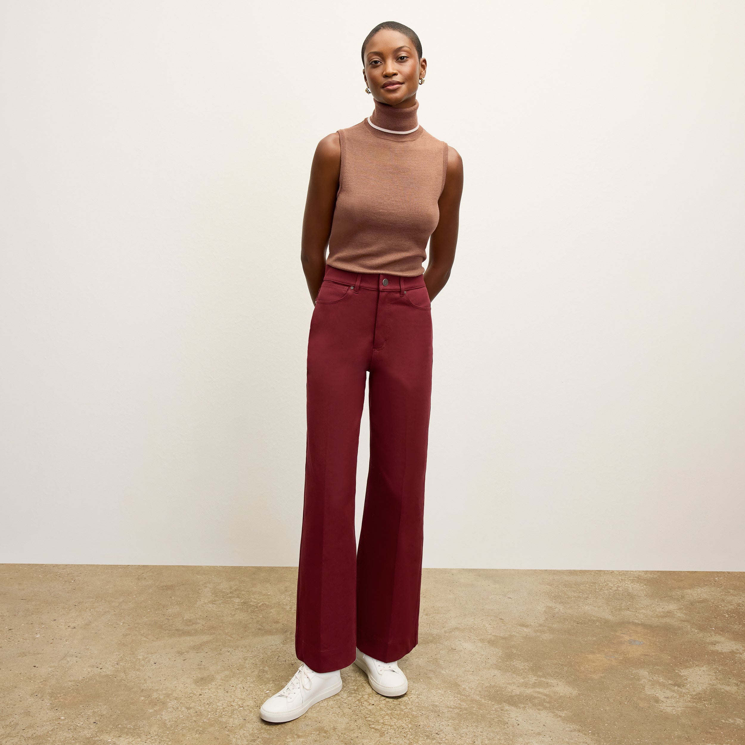 Milo Wide Leg Jeans for Women - Eco-Friendly Stretch Denim Pants in Berry Jam Color | Casual Wear, Office Outfits, Weekend Comfort