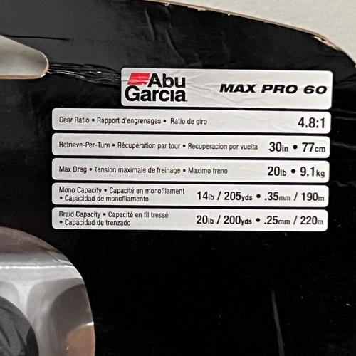 Abu Garcia Max Pro MAXPROSP60 C Spinning Reel - Premium Fishing Reel for Freshwater & Saltwater Anglers - Perfect for Bass, Trout, and Inshore Fishing