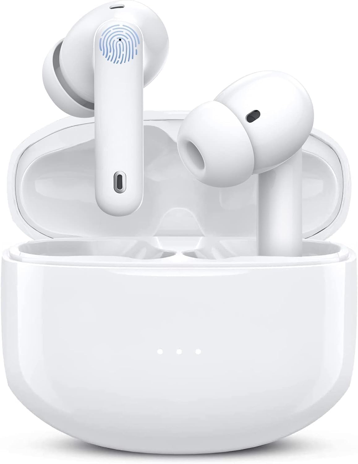 QflFdetall Wireless Earbuds Bluetooth 5.0 Headphones with Microphone, IPX7 Waterproof, 32H Playtime, Hi-Fi Stereo Sound, Pop-up Auto Pairing, Charging Case - Perfect for Running, Gym, Workouts & Travel (Compatible with iOS/Airpods)
