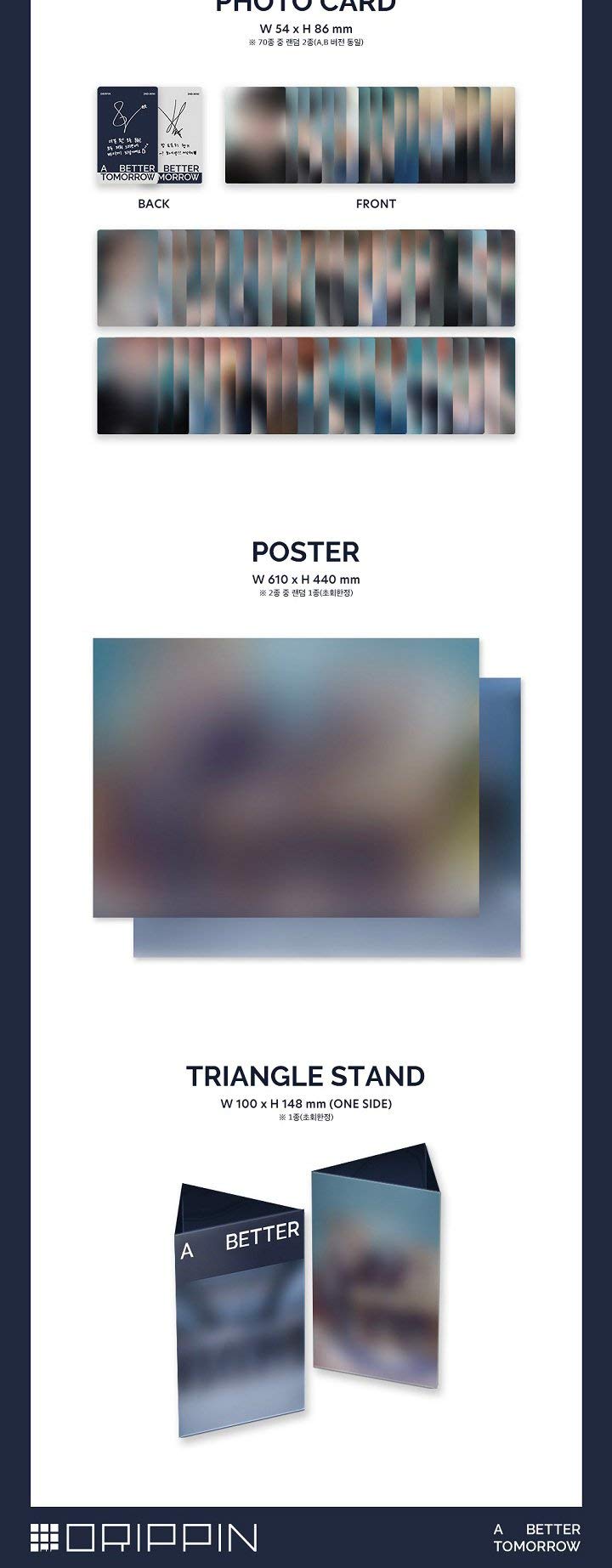 Drippin A Better Tomorrow 2nd Mini Album Set - 2 Versions, 80p Booklet, Film Photo, 2 Photo Cards, Sealed with Tracking | K-Pop Collectibles for Fans and Gift Giving