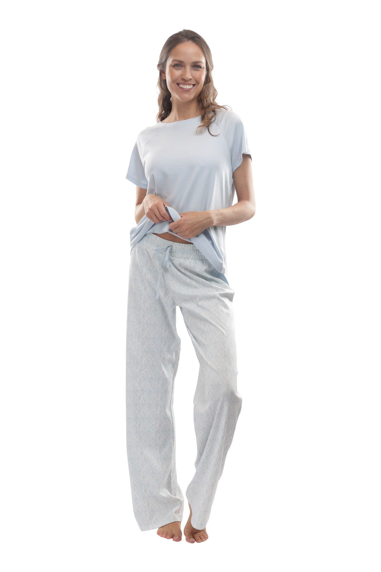 Premium Pima Cotton Women's Pajama Set - Ultra Soft Short Sleeve Sleepwear for Women | Comfortable Lounge & Sleepwear for Nighttime Relaxation & Cozy Evenings