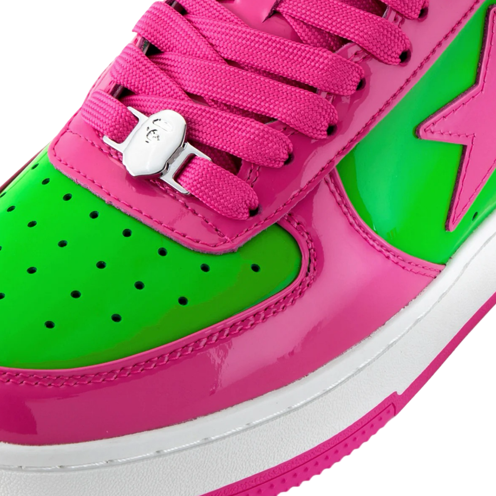 BAPE Bapesta #1 M1 Sneakers in Pink, Green & White - Stylish Streetwear for Men & Women | Perfect for Casual Outfits & Urban Fashion