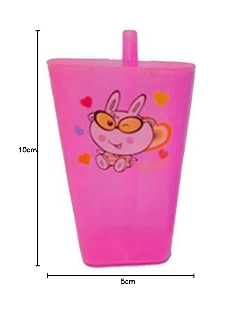 Aatira Insulated Glass Cup with Straw - BPA-Free Kids Water Bottle for Milk, Juice & Water - Leak-Proof Spill-Proof Design - Perfect for School, Travel & Outdoor Activities - Pink (Boys & Girls)