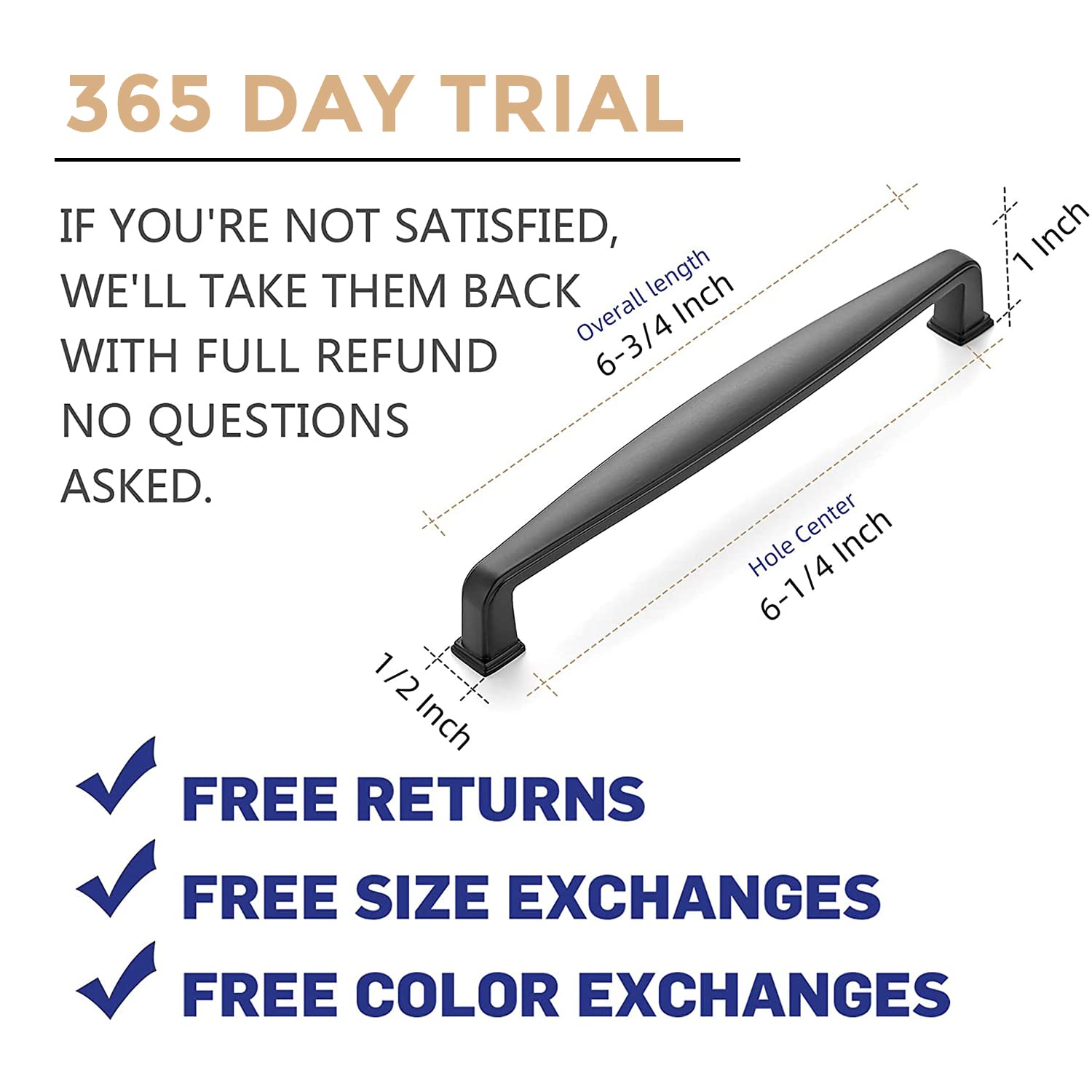 Ravinte 20 Pack 6-1/4 Inch Matte Black Kitchen Cabinet Handles - Solid Cabinet Pulls & Drawer Handles for Modern Cabinets, Cupboards, Dressers & Furniture (Perfect for Kitchen, Bathroom & Office Renovations)