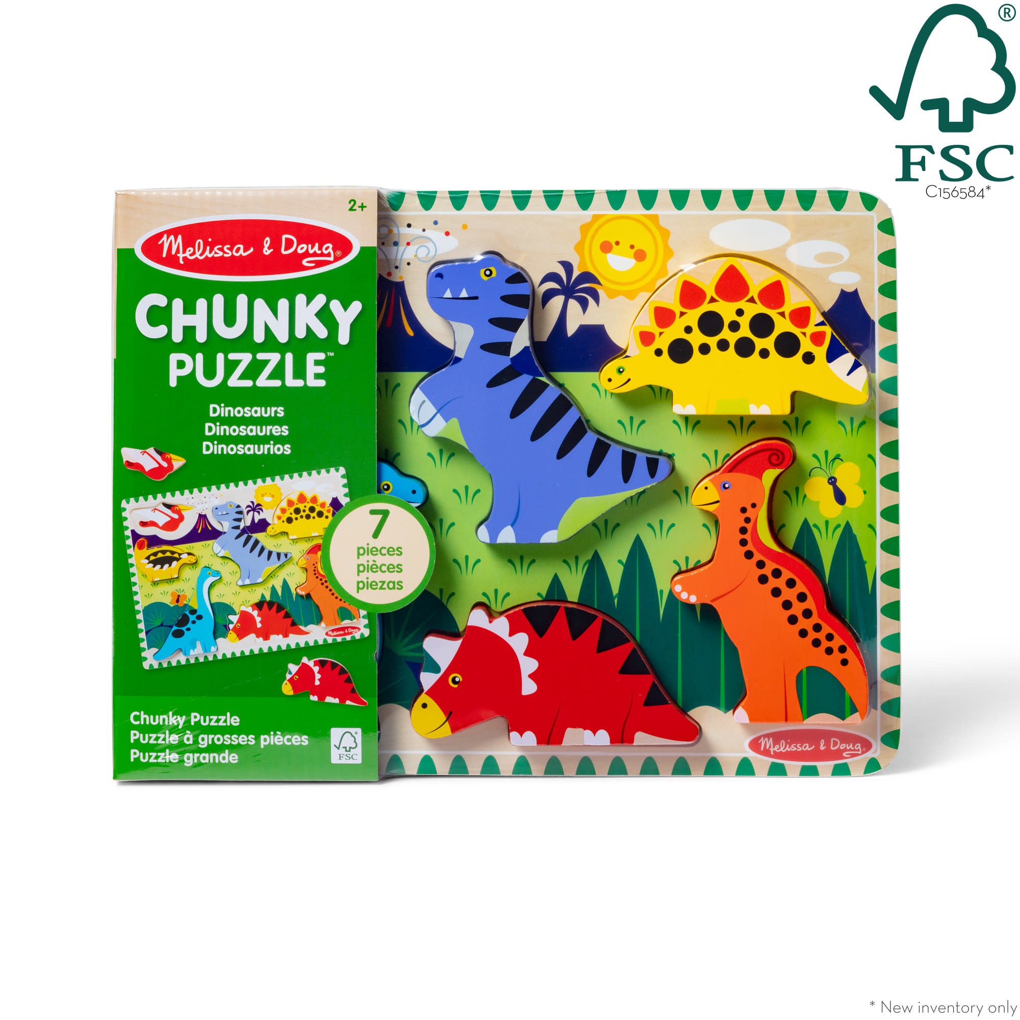 Dinosaurs Chunky Puzzle for Toddlers - 7 Piece Wooden Jigsaw Puzzle for Kids, Dino-Themed Learning Toy for Preschoolers | Perfect for Early Childhood Education & Playtime Fun