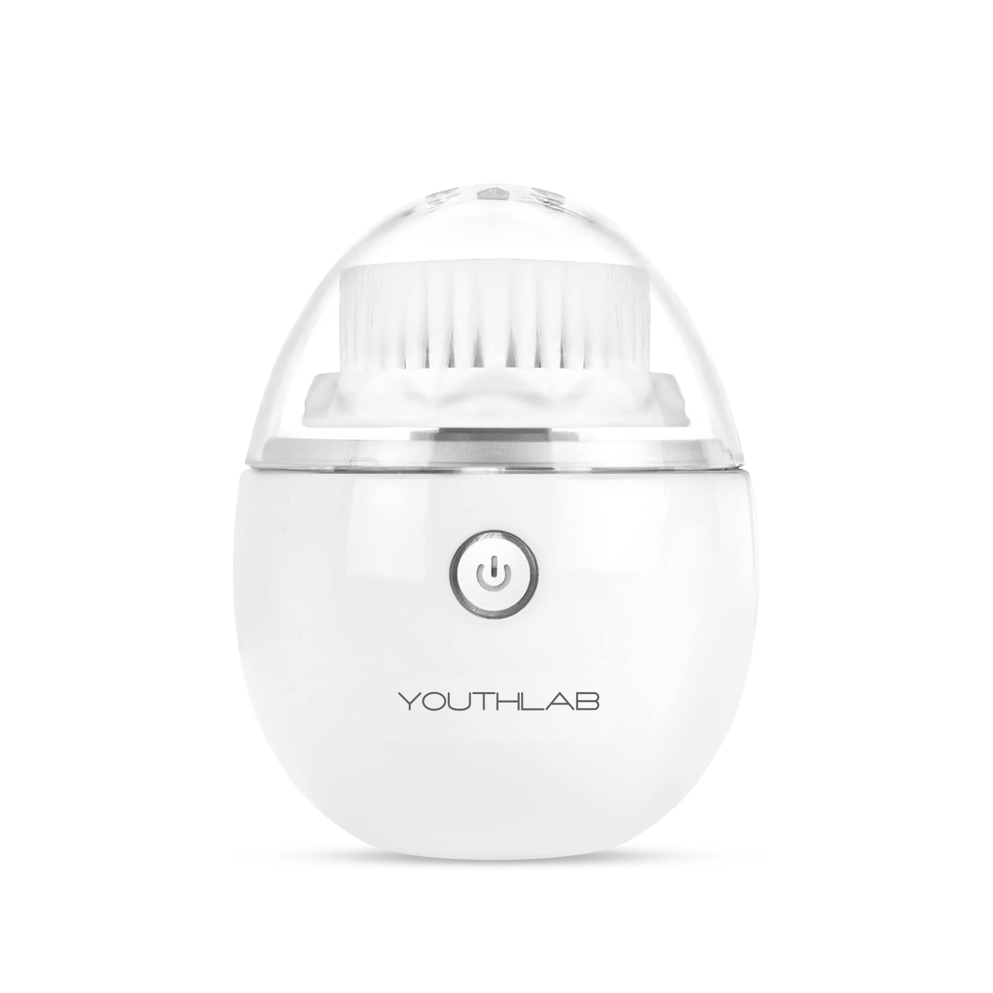 YouthLab Pure Radiance Electric Facial Cleansing Brush - 3 Speed Modes, 3 Interchangeable Brush Heads (2 Bristle & 1 Silicone), Waterproof & Rechargeable with Smart Timer - Deep Exfoliation & Massage for Glowing Skin (Silver) | Perfect for Daily Skincare Routine & Travel