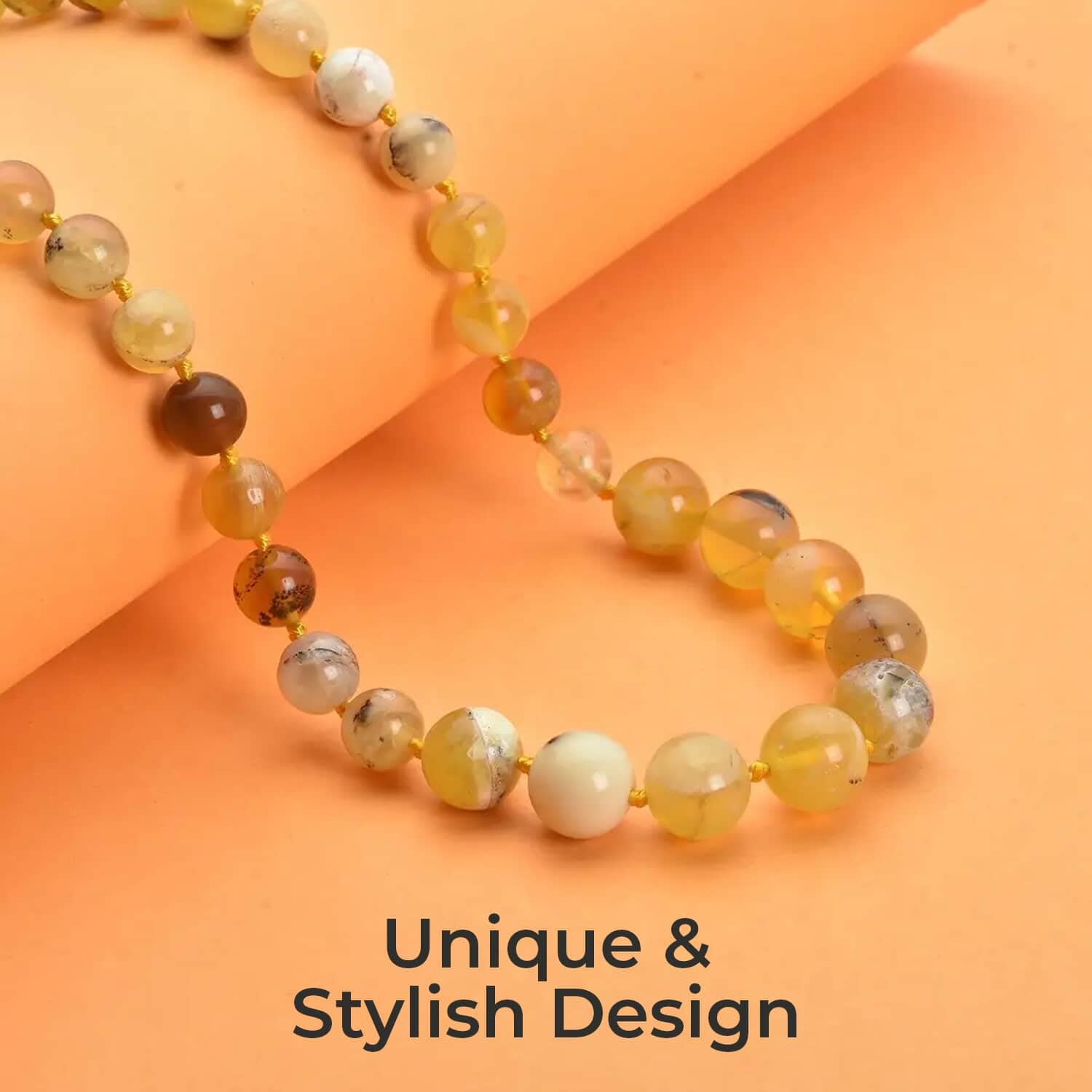 Shop LC 8-12mm Citrine Beaded Necklace - 925 Sterling Silver Rhodium Plated Women's Jewelry, 20