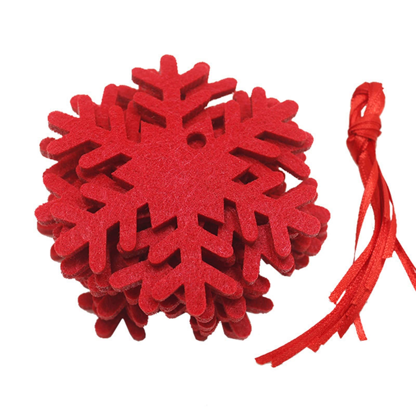 10Pcs Holiday Pendant Ornaments Set - 4 Elegant Christmas Tree Decorations with Hooks, Mini Fabric Hanging Decor for Xmas Party, Home, Office & Gift Giving