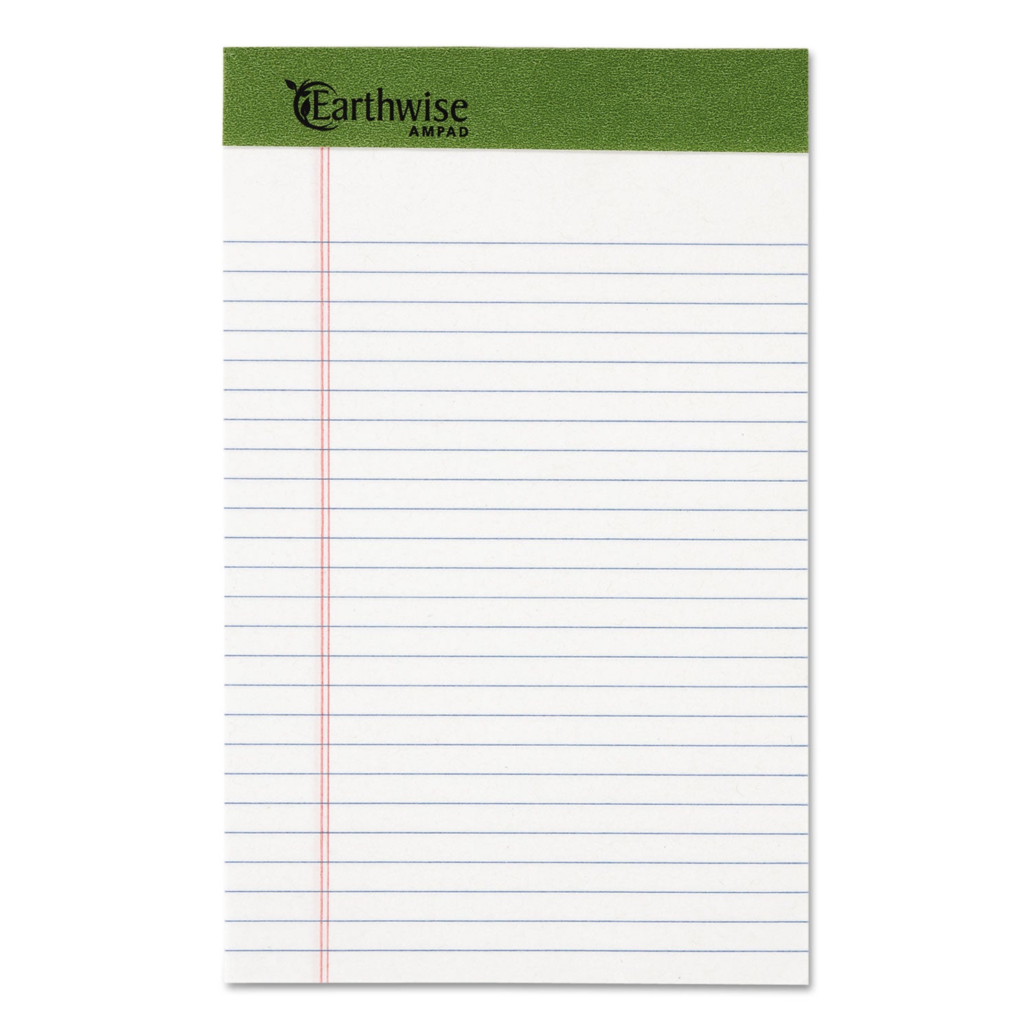 Ampad Earthwise Recycled Writing Pad - Narrow Rule, Politex Green Headband, 50 Sheets (5
