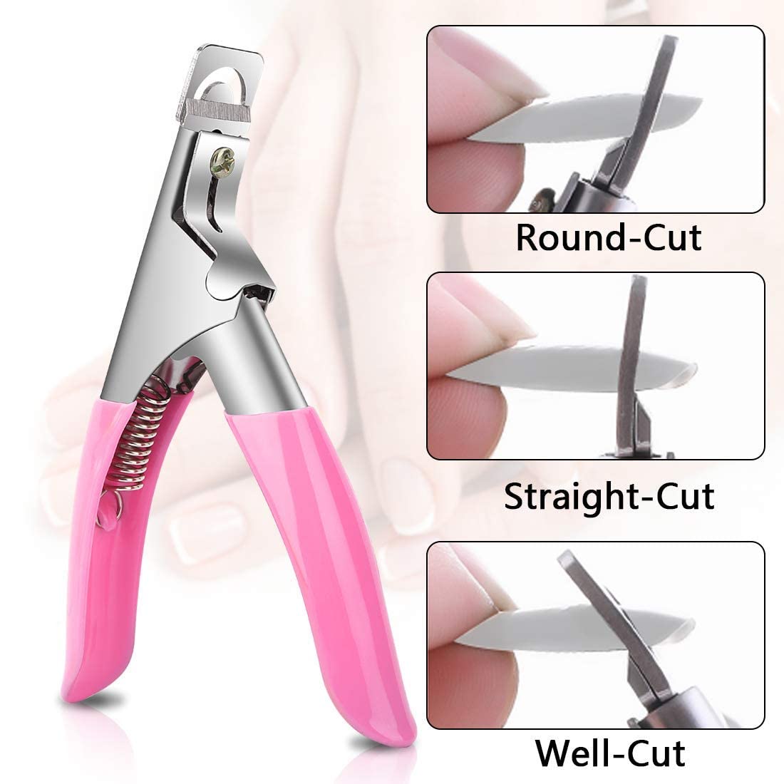 D.B.Z. Professional 500 Acrylic False Nail Tips - Natural Fake Nails with Edge Cutter, Nail Clipper & Glue Kit for UV Gel & Acrylic Nails - Perfect for Home Manicure & Salon Nail Art