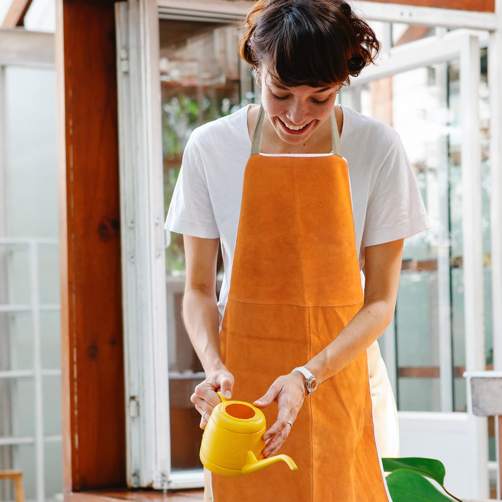 iplusmile Genuine Leather Welding Apron - Heavy Duty Work Apron for Cooking, BBQ, Grilling & Shop Use - Durable & Heat Resistant for Professional Chefs & Craftsmen